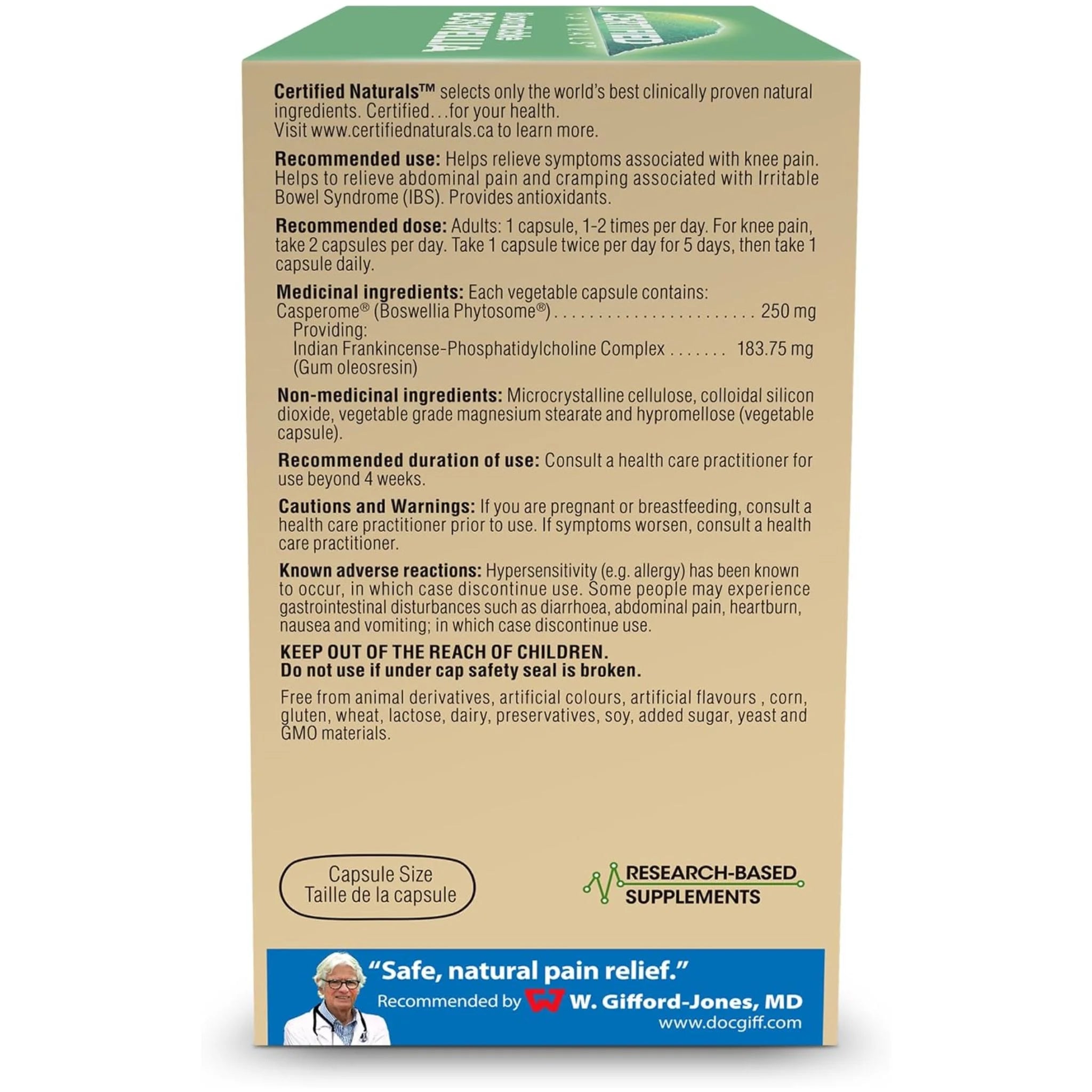 Certified Naturals Bioavailable Boswellia (60 VegCaps)