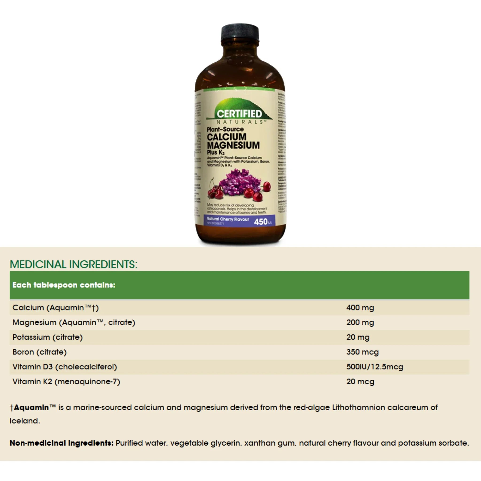 Certified Naturals Calcium Magnesium Cherry 450 ml