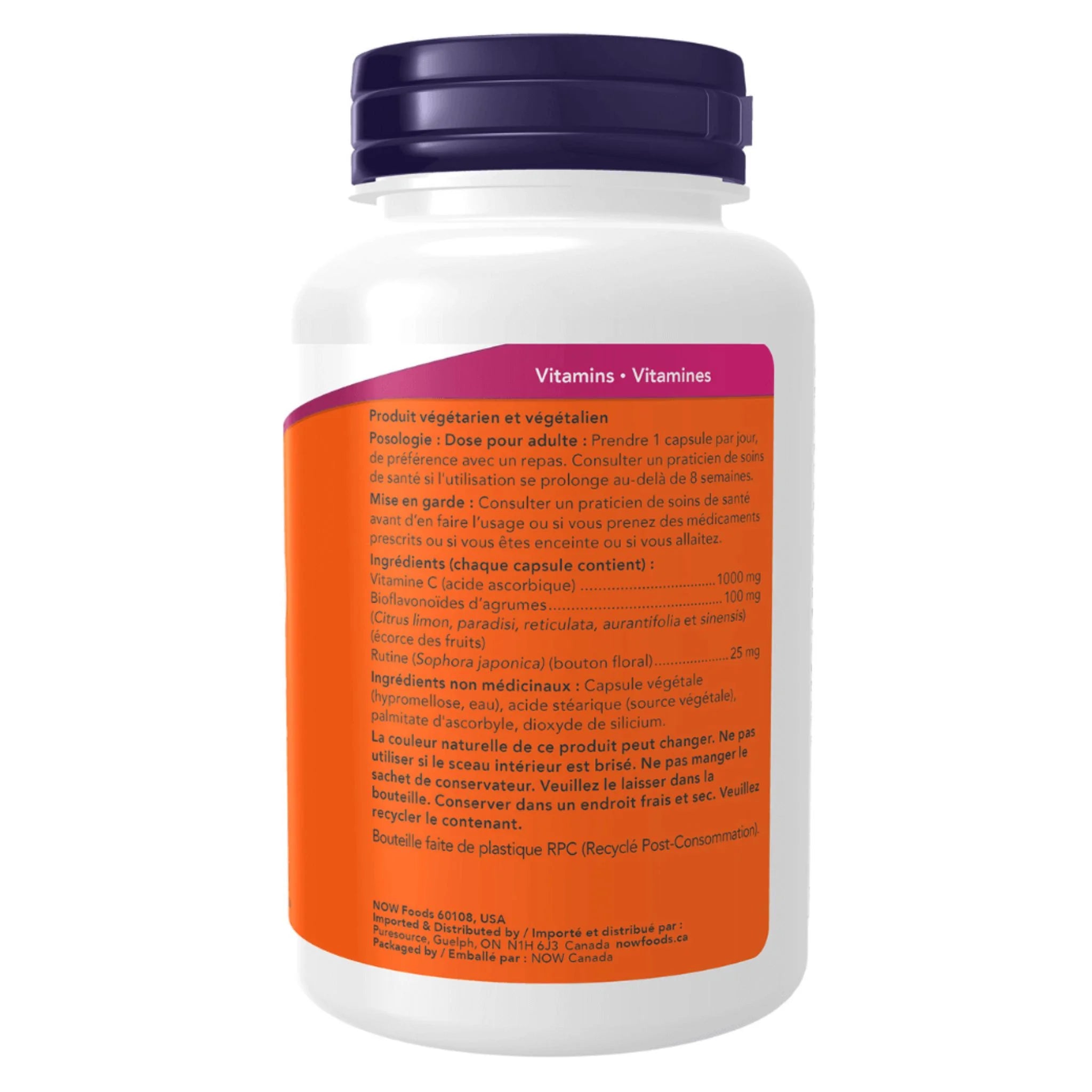Now Vitamin C 1000 mg with Bioflavonoids 100 Capsules