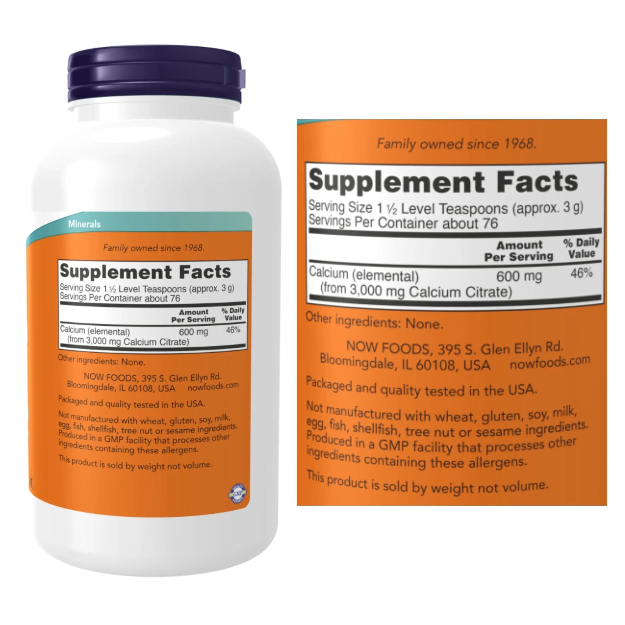 Now Calcium Citrate Pure Powder - 227g
