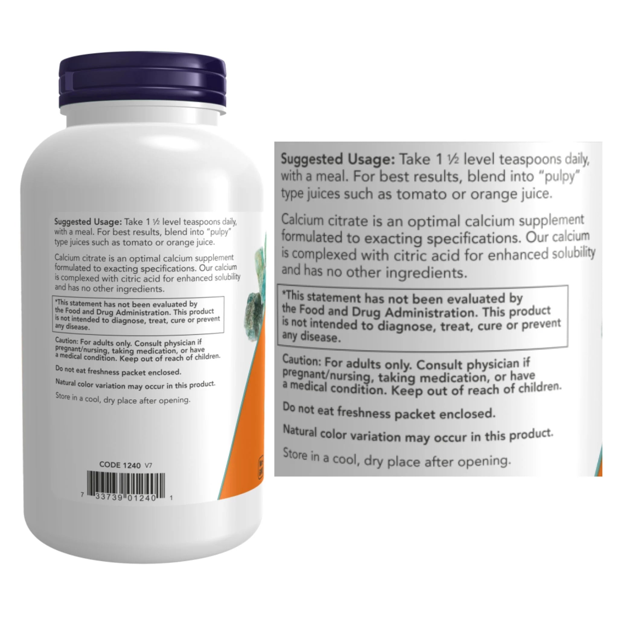 Now Calcium Citrate Pure Powder - 227g