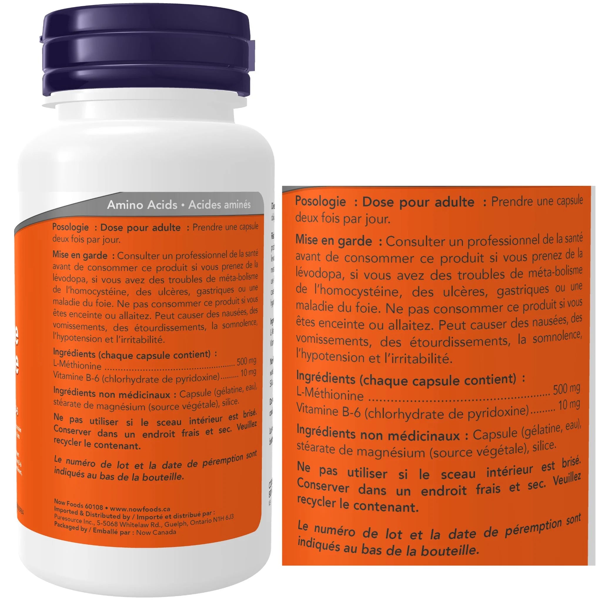 Now L-Methionine 500g 100 Capsules