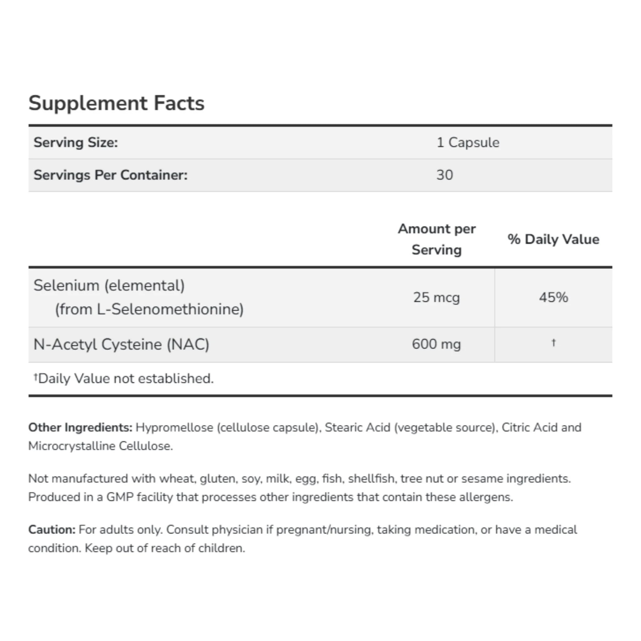 Now Nac - Acetyl Cysteine, 600mg 100 Veg Caps - Nature's Source Inc