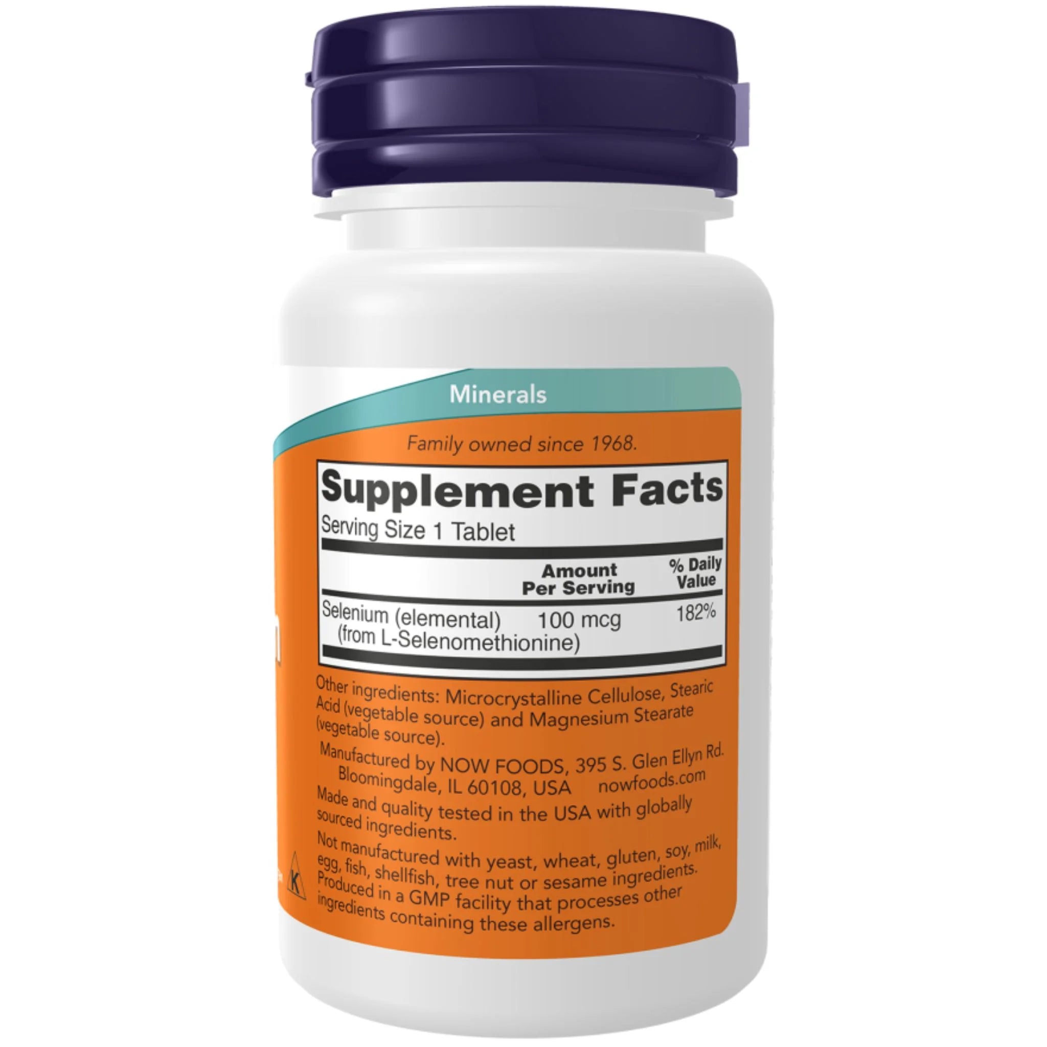 Now Selenium Yeast-Free Essential Mineral - 100 Tablets - Nature's Source Inc