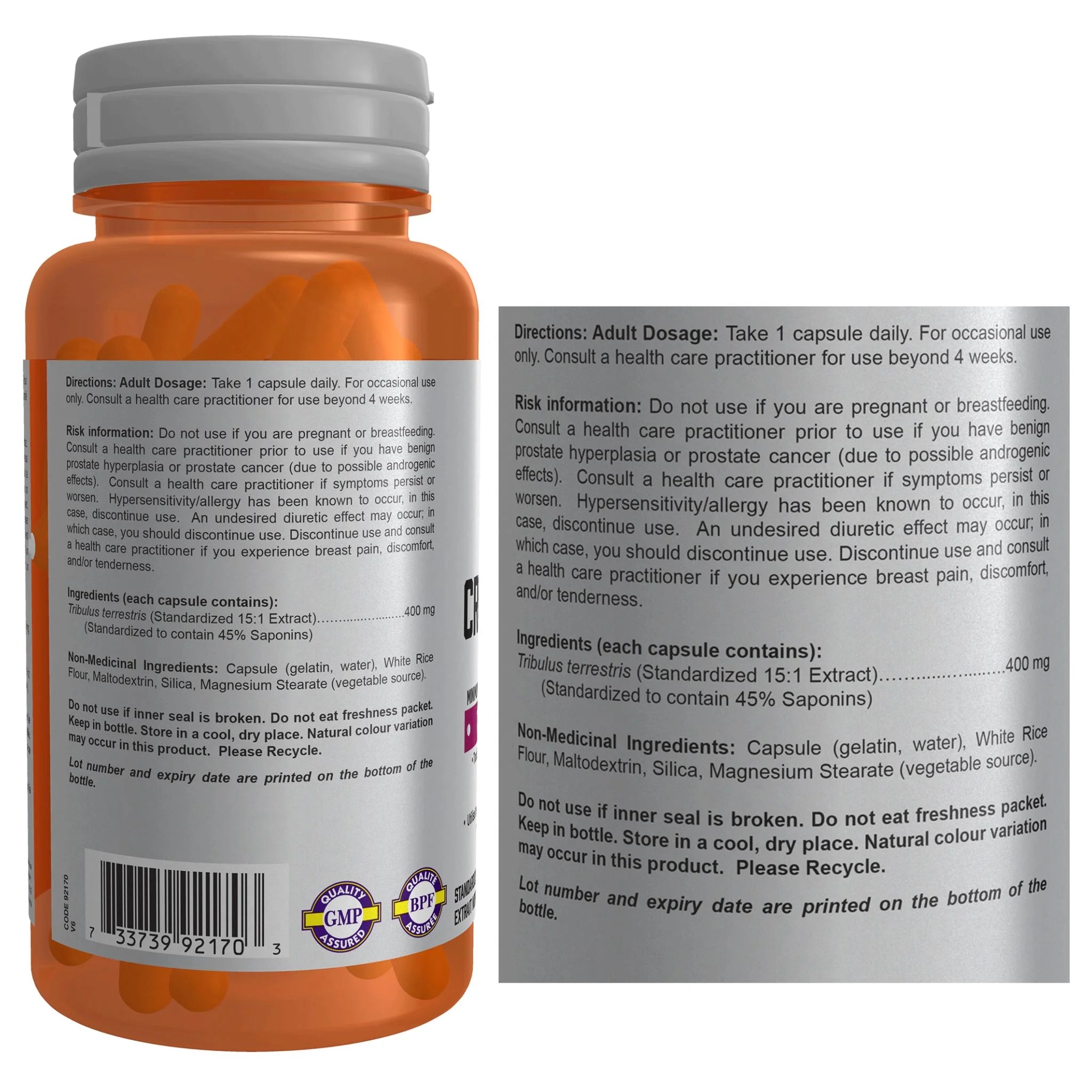 Now Tribulus Croix De Malte 400mg, 100 Capsules