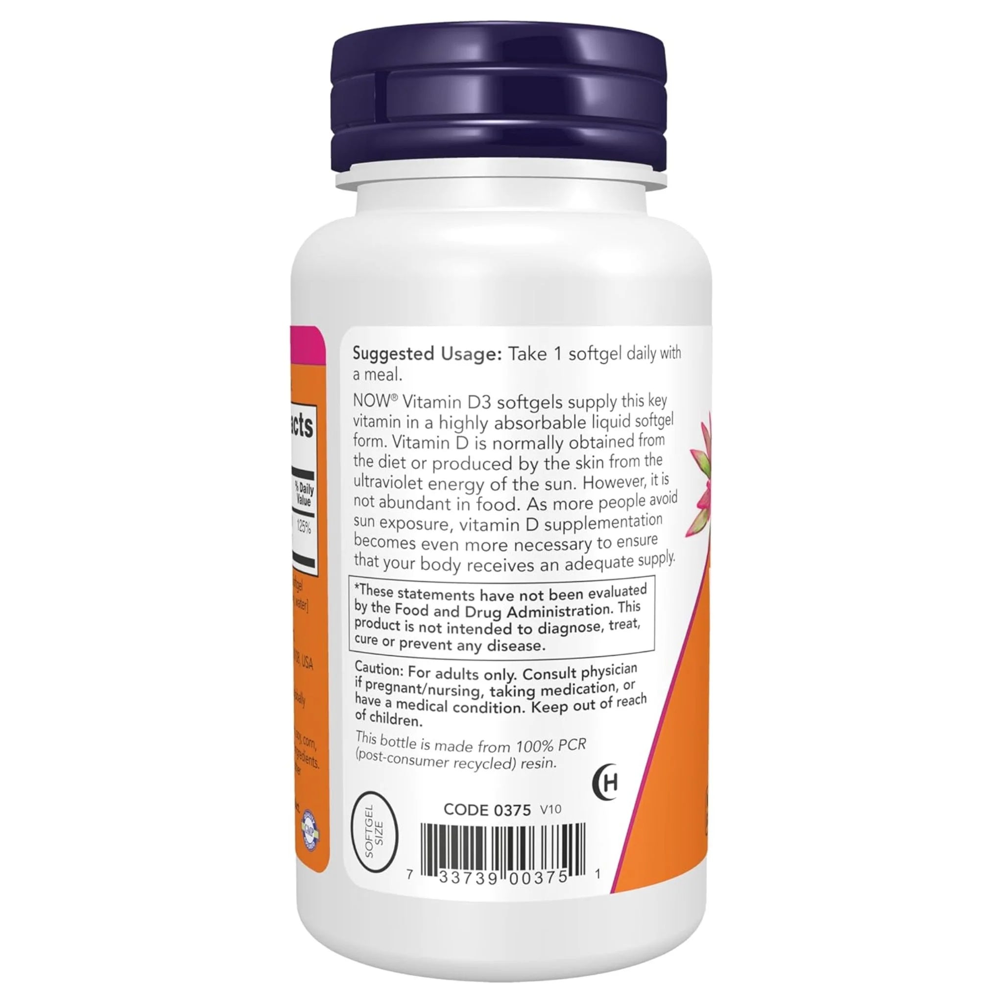 Now Vitamin D3 1000IU 360 Softgels