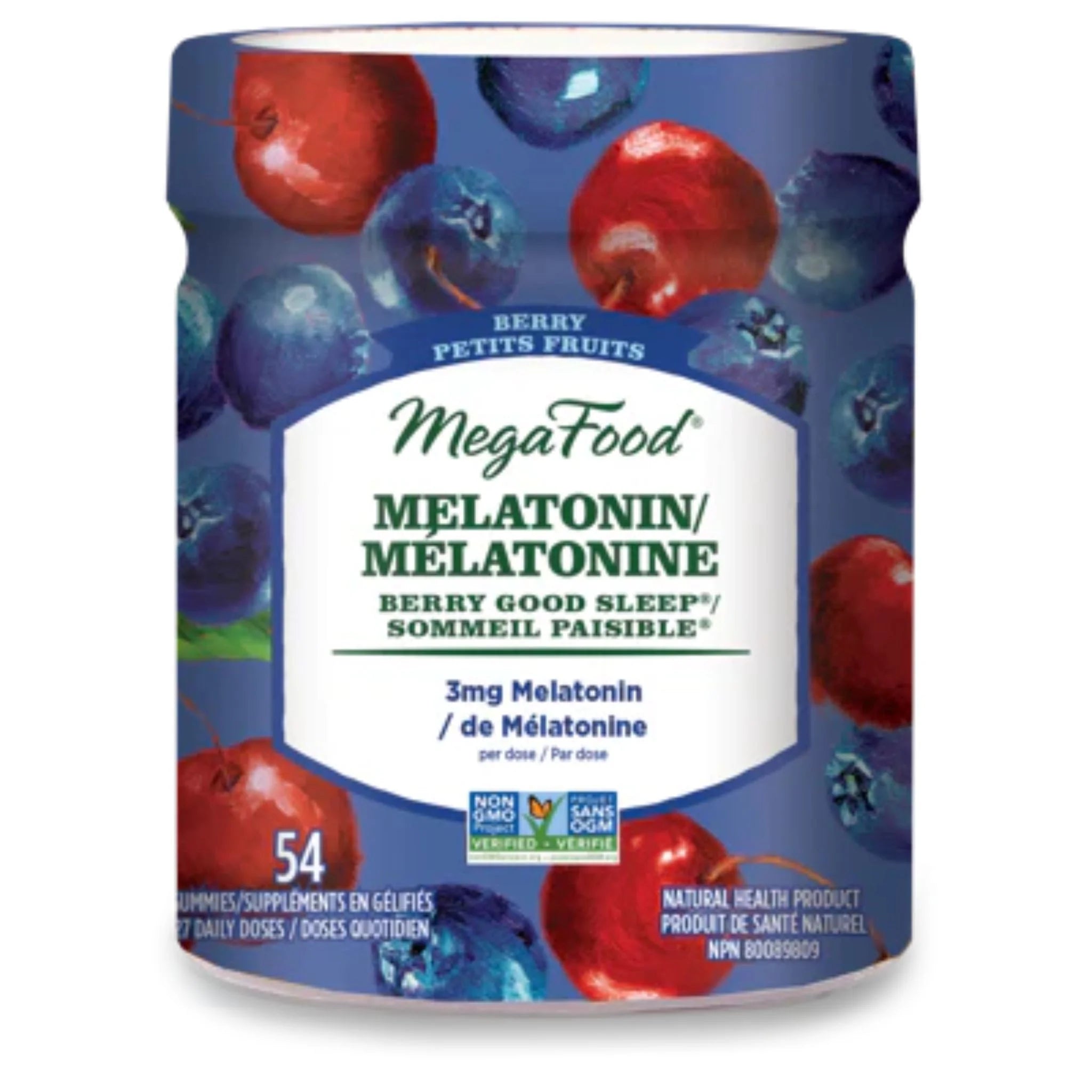 MegaFood Melatonin Berry Gummies 54 Gummies
