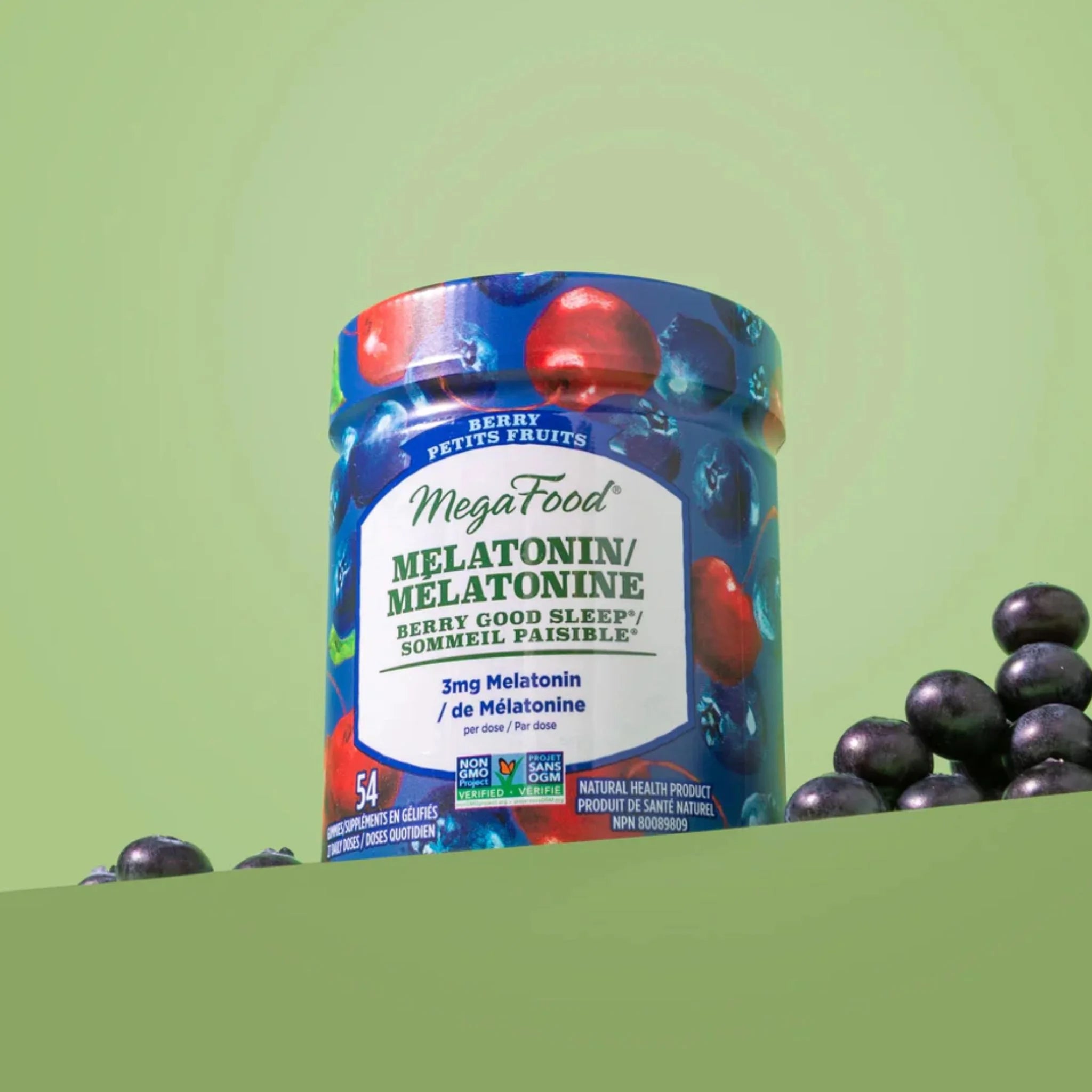 MegaFood Melatonin Berry Gummies 54 Gummies