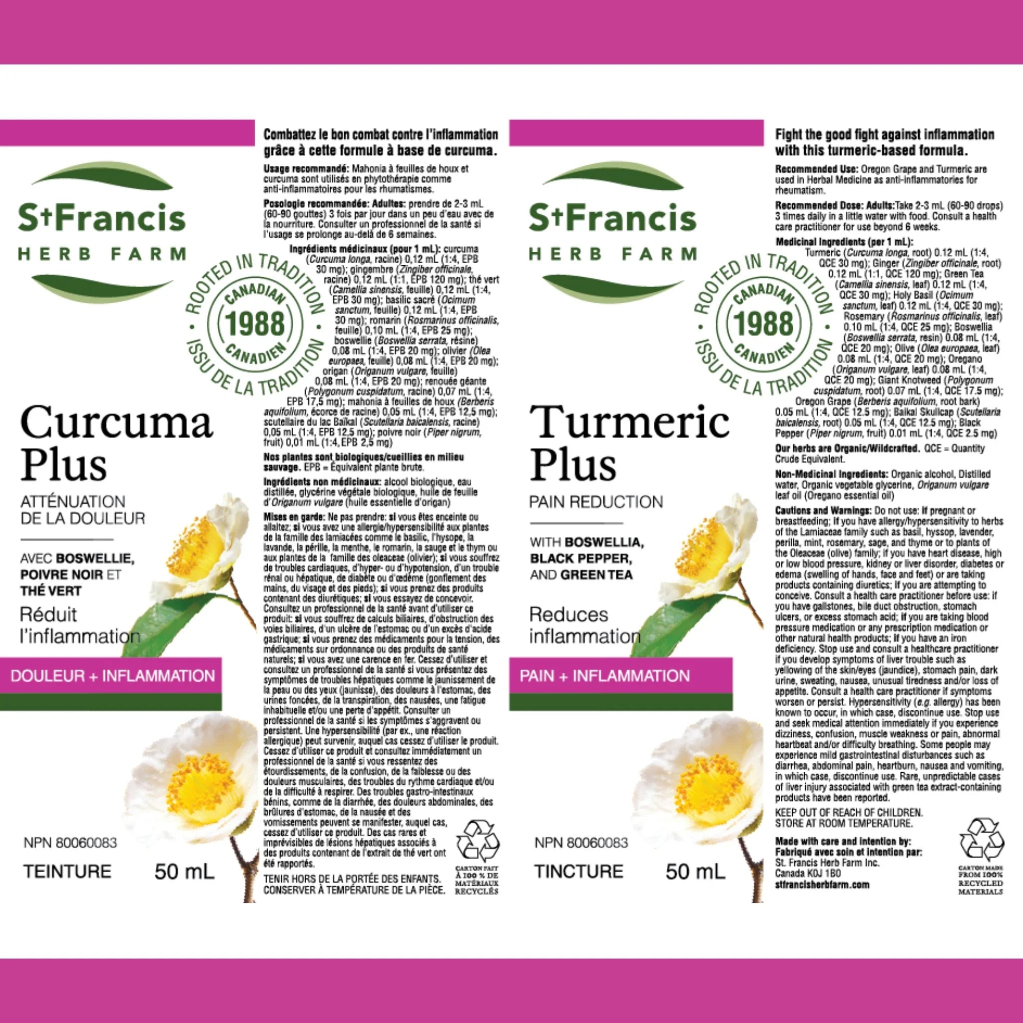 St. Francis Herb Turmeric Plus, 50ml - Nature's Source Inc