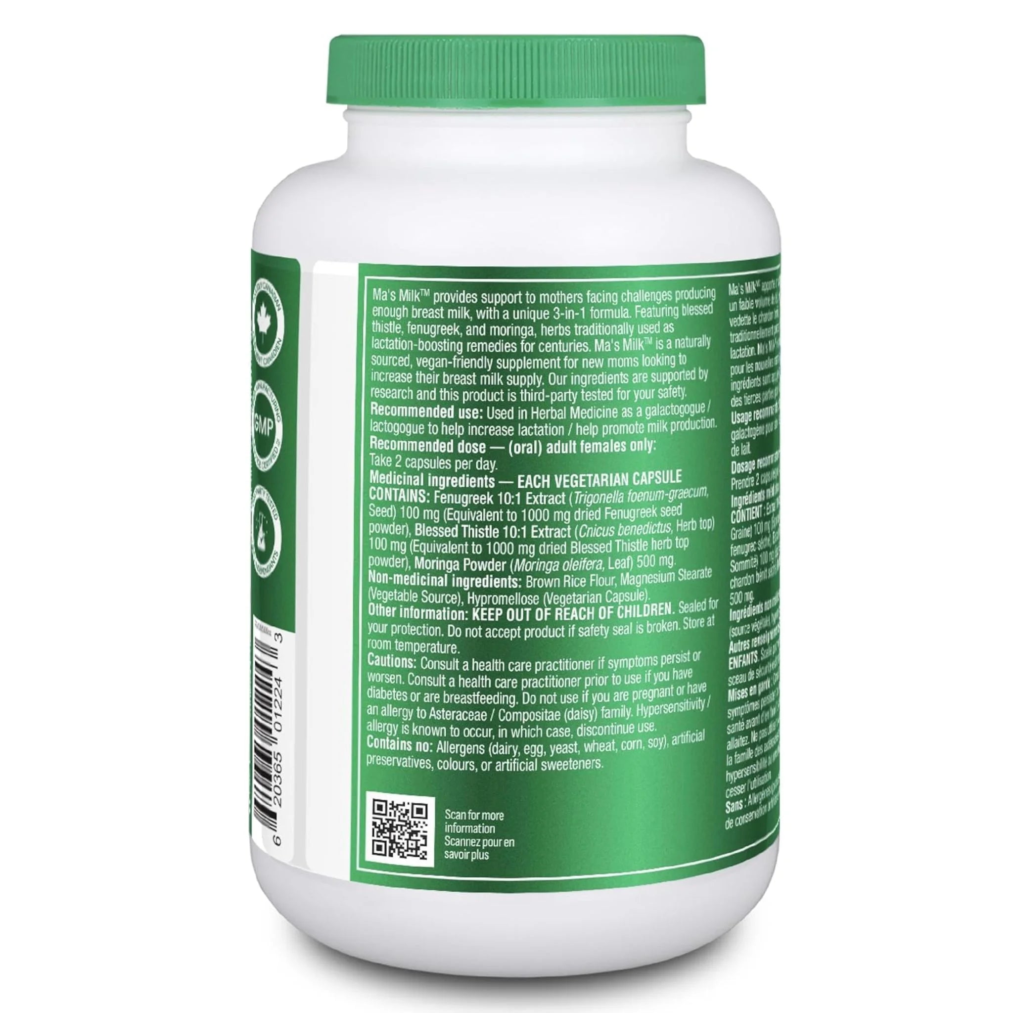Organika Ma's Milk (120 Veg Caps) - Nature's Source Inc