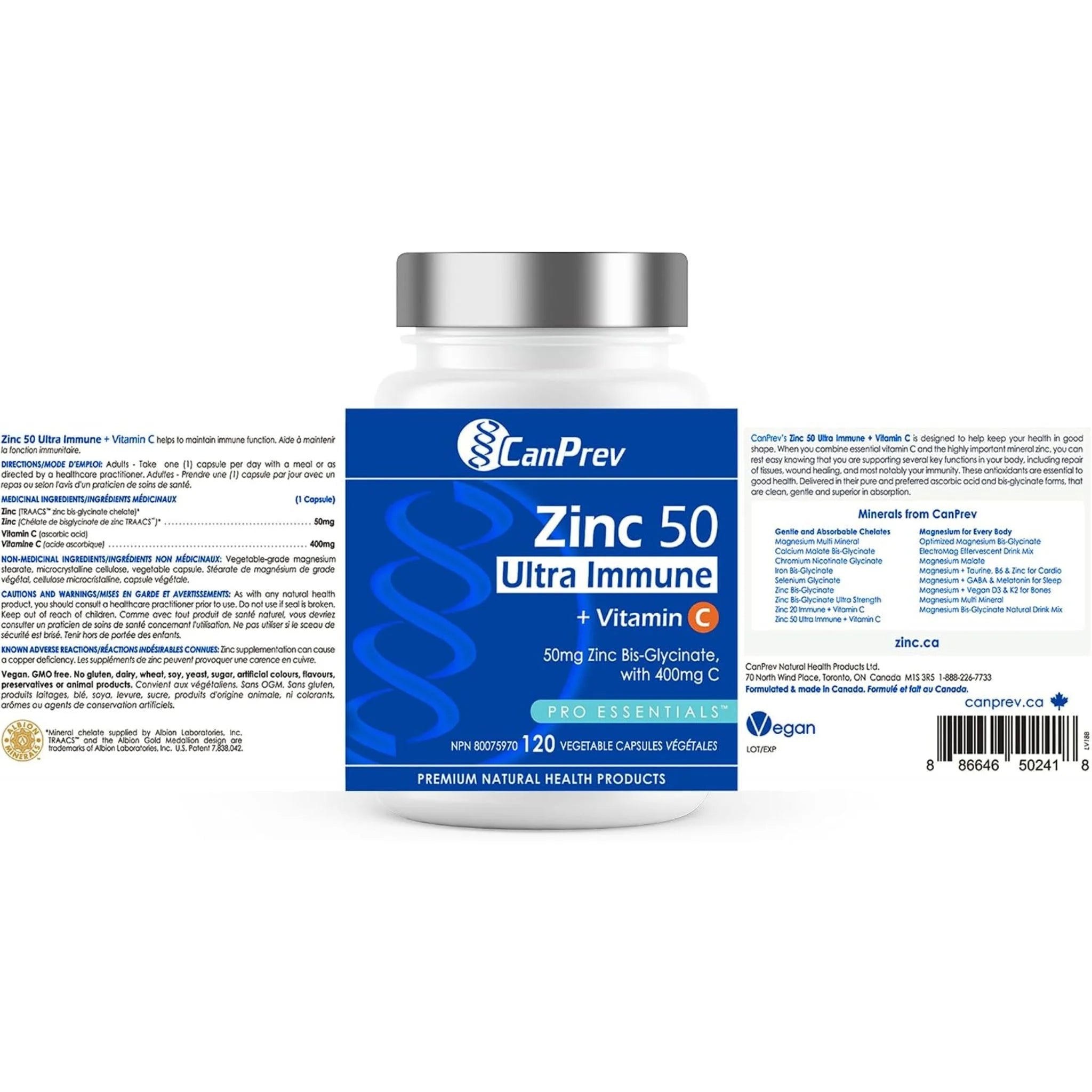 CanPrev Zinc Immune + Vit C 120ct