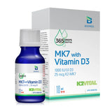 Biomed Mk7 With Vitamin D3 10ml - Maintain Healthy Bones and Teeth, Reducing Risk of Osteoporosis, Enhance Calcium Absorption in Bones - Nature's Source Inc
