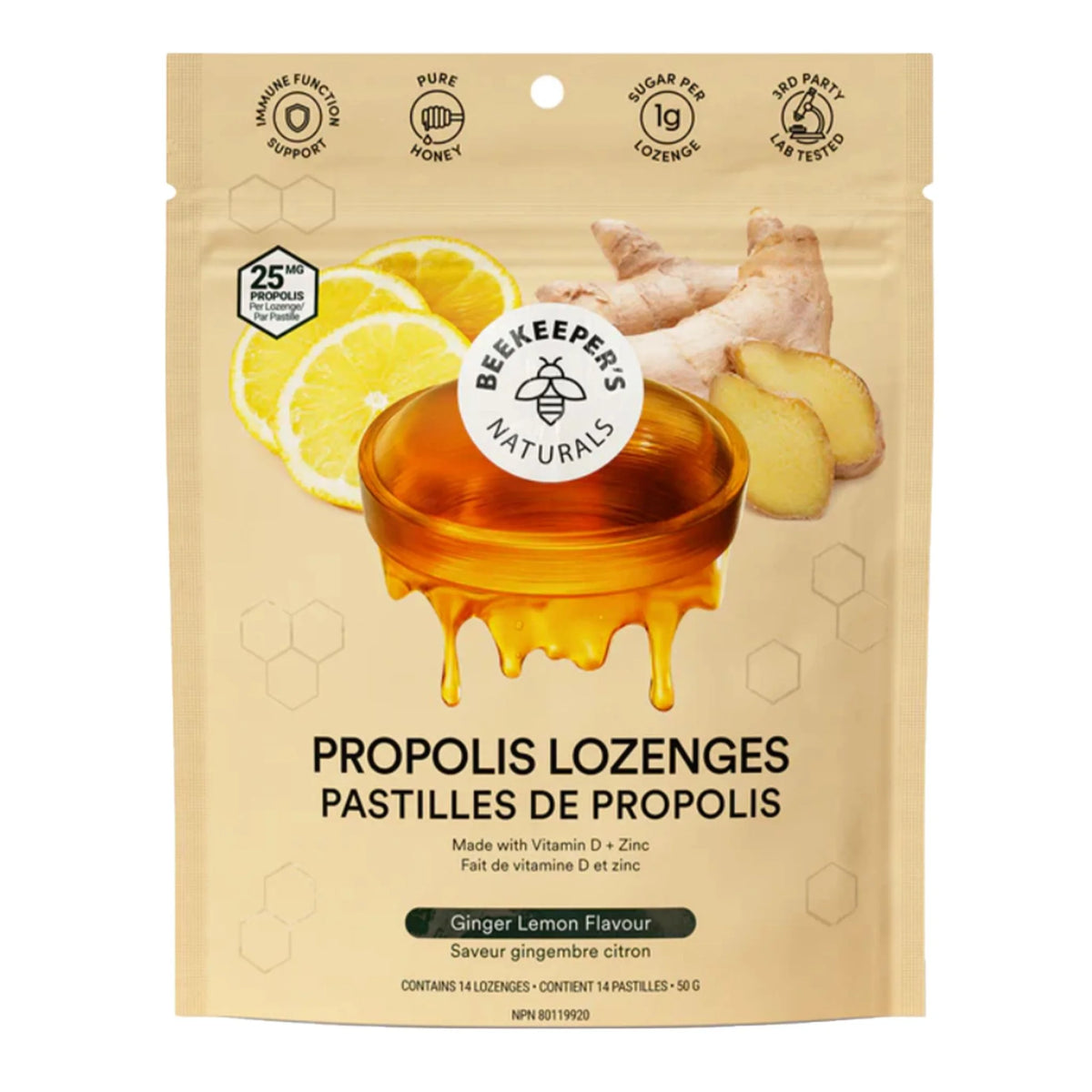Beekeeper's Propolis Lozenges Lemon Ginger 50g