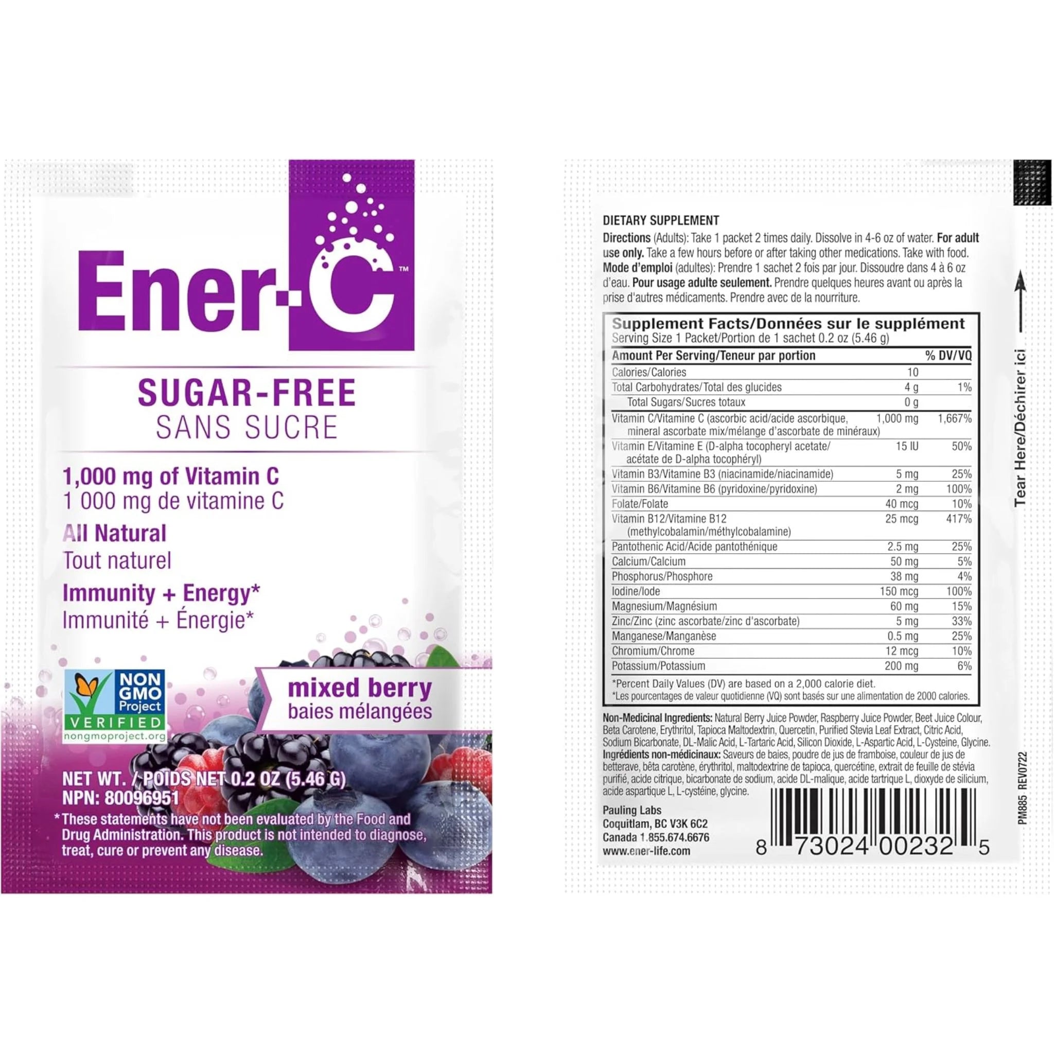 Ener-C Sugar Free Mixed Berry 30 Pack