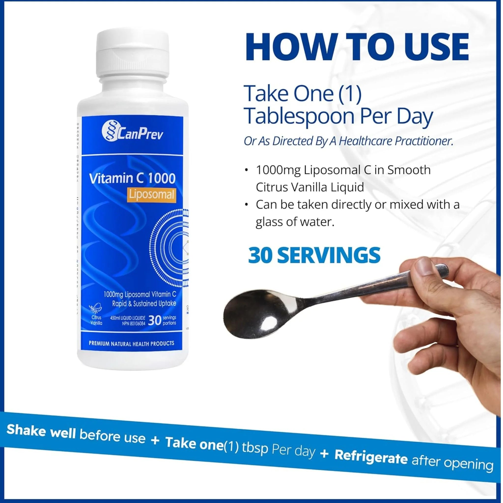 CanPrev Liposomal Vitamin C 1000mg 450ml - Nature's Source Inc