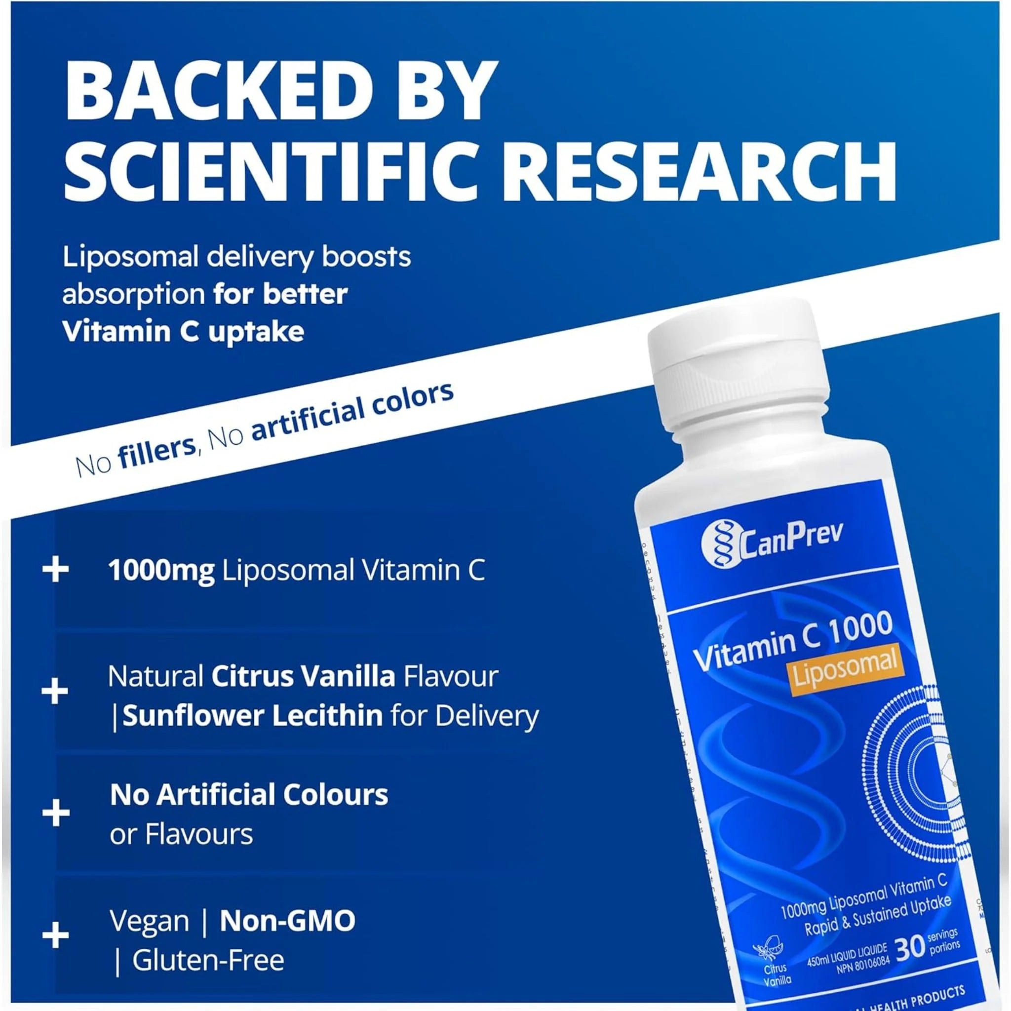 CanPrev Liposomal Vitamin C 1000mg 450ml - Nature's Source Inc