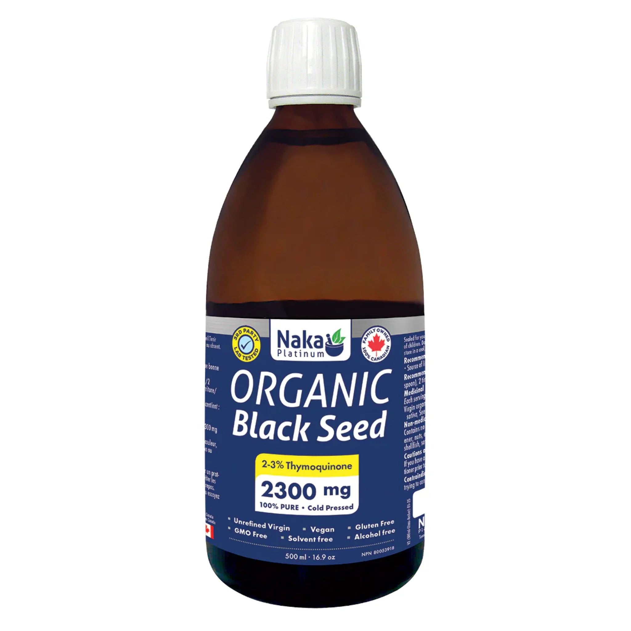 Naka Platinum Organic Black Seed Oil 500ml - Nature's Source Inc