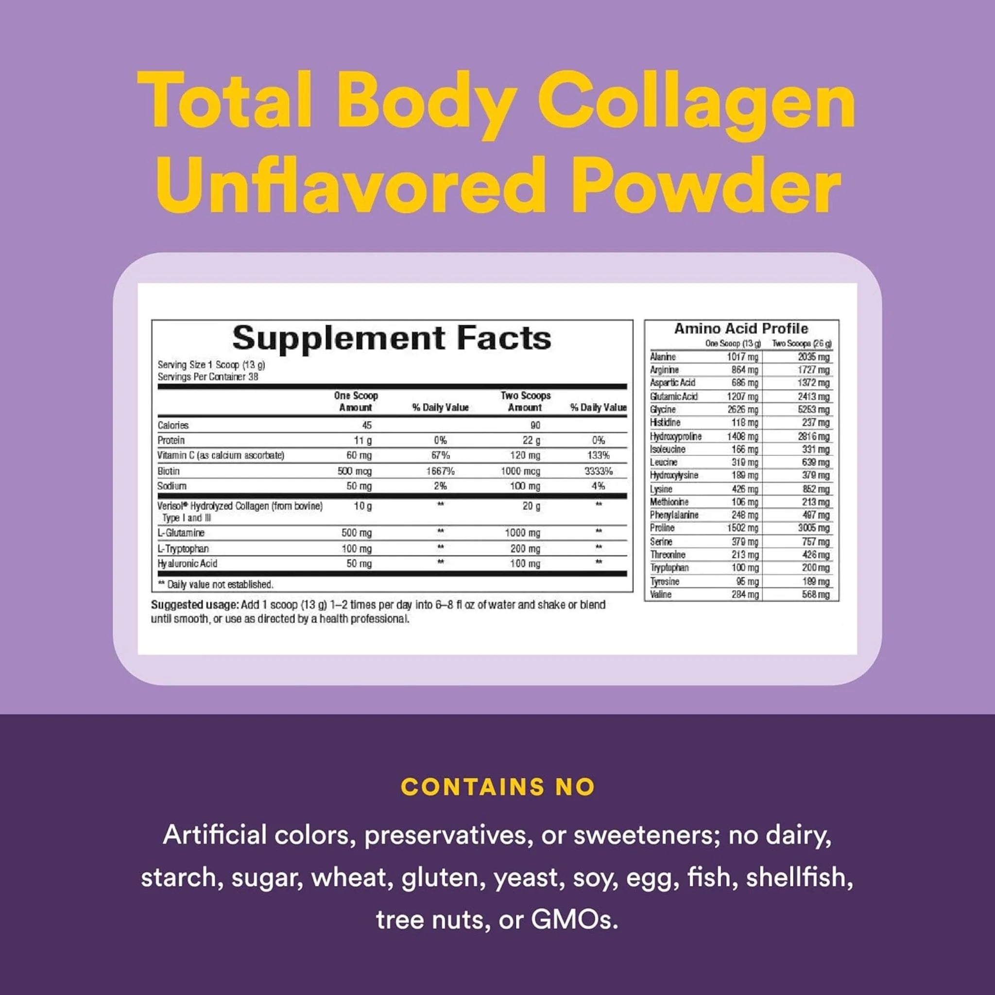 Total Body Collagen Unflavoured 500g - Nature's Source Inc