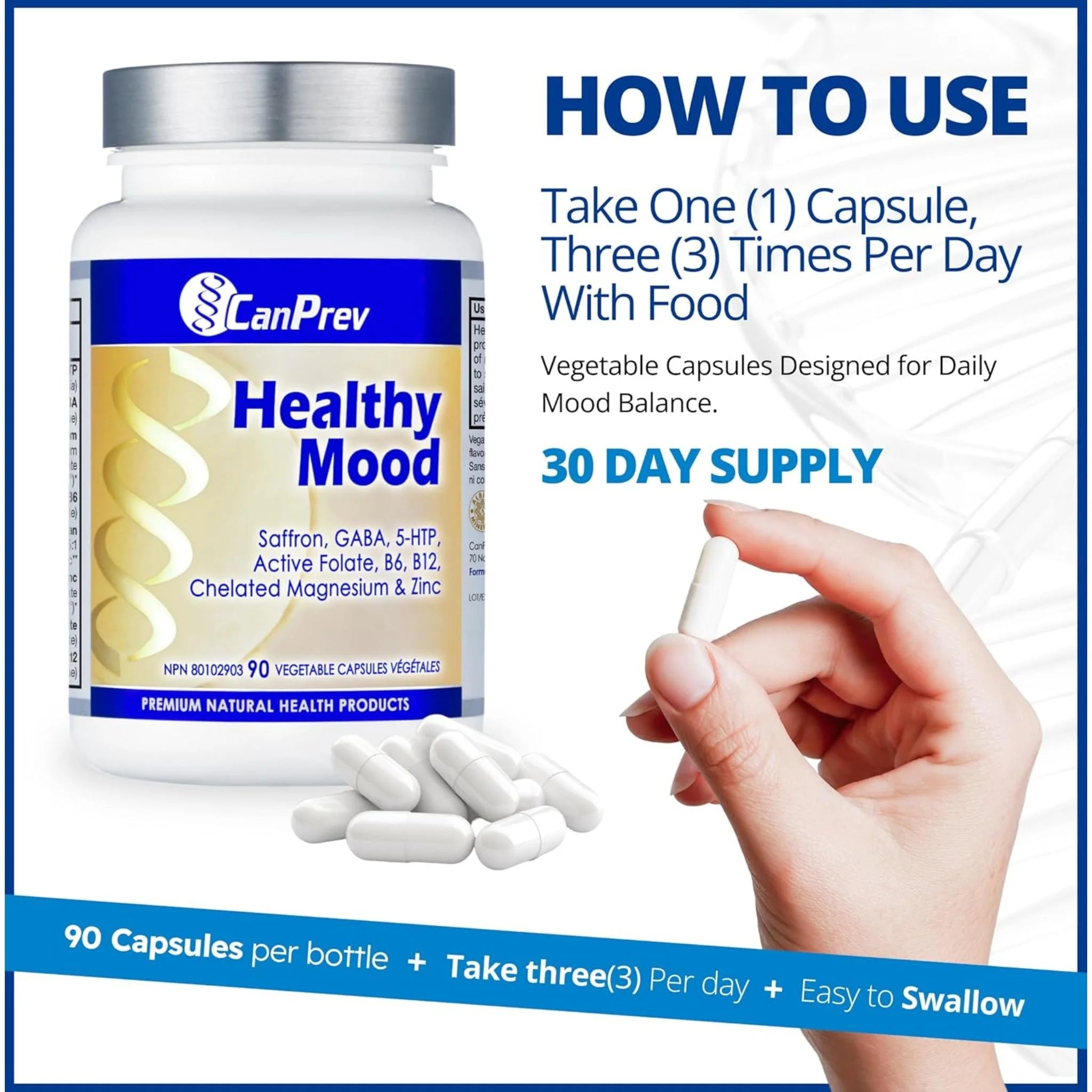 CanPrev Healthy Mood, 90 Vegan Capsules - Nature's Source Inc