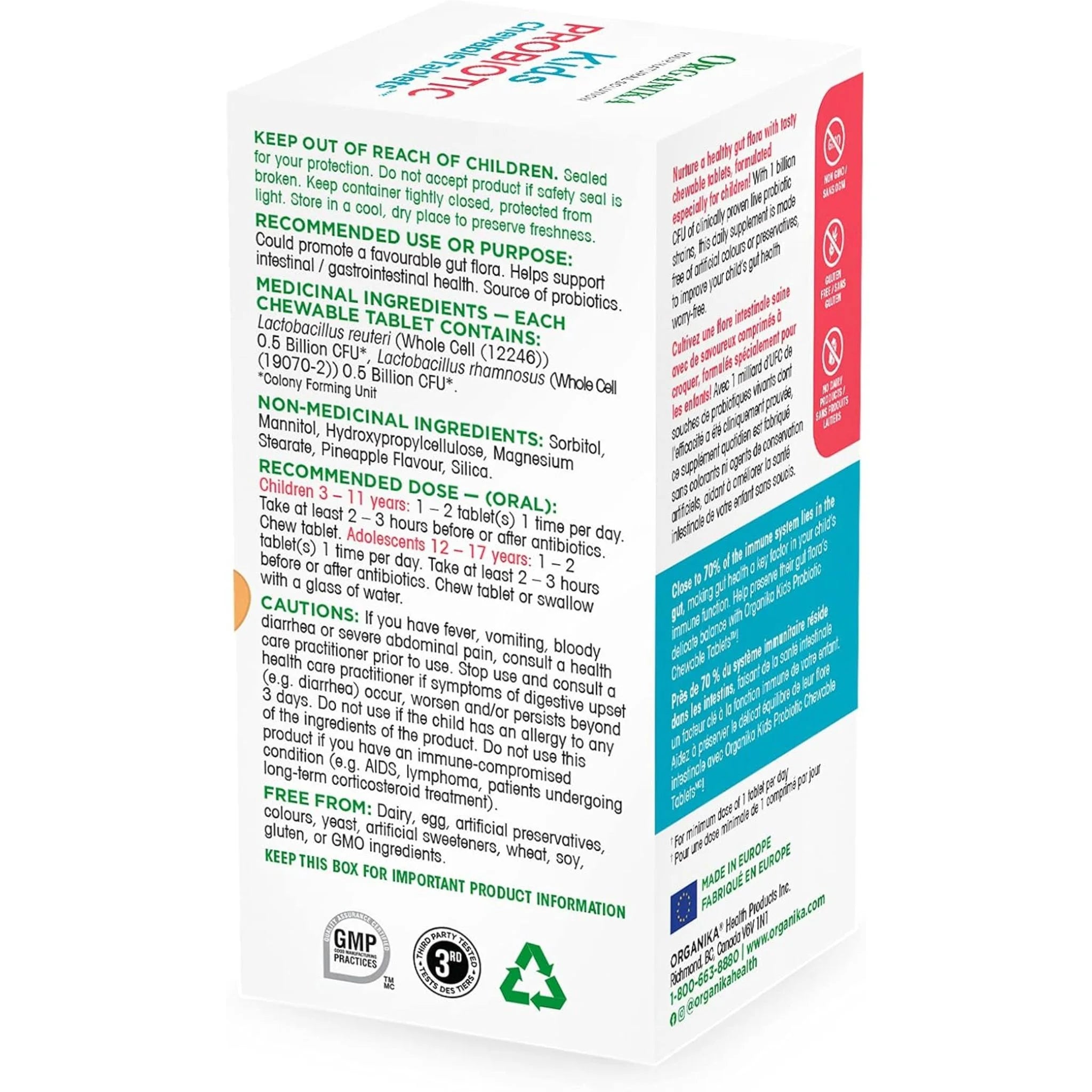 Organika Kids Probiotic 1 Billion CFU 30 Chewable Tablets
