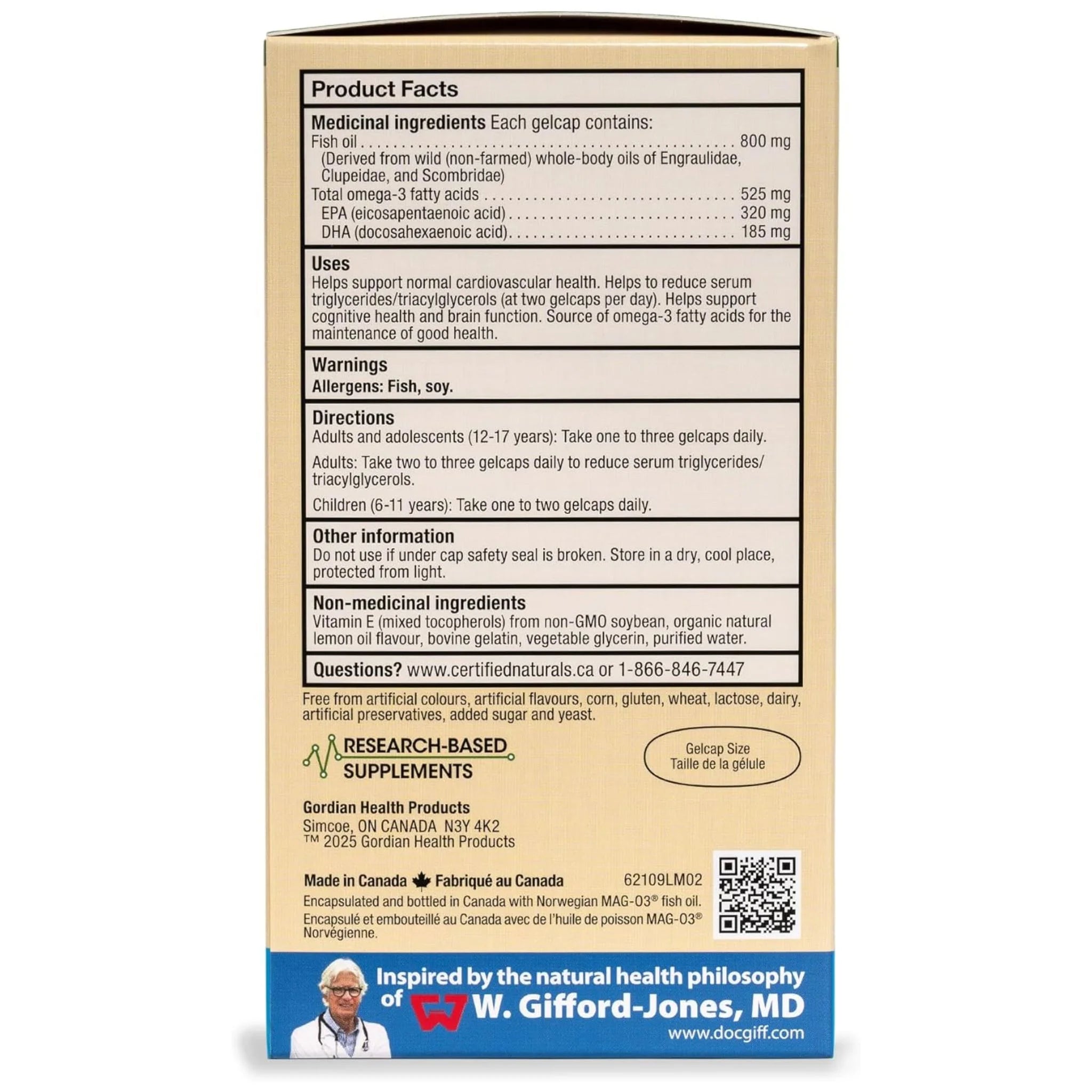Certified Naturals Omega3X Fish Oil 120sg - Nature's Source Inc