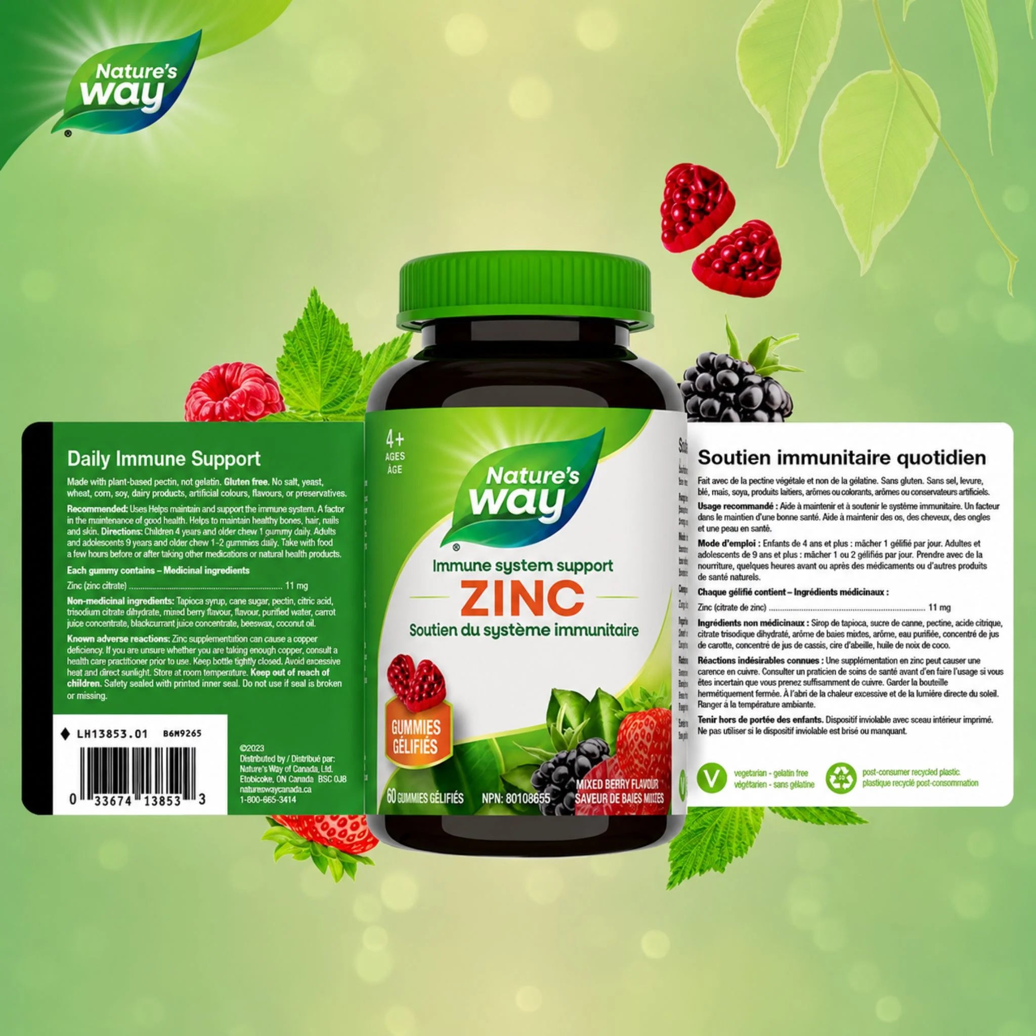 Nature's Way Zinc Mixed Berry 60 Gummies