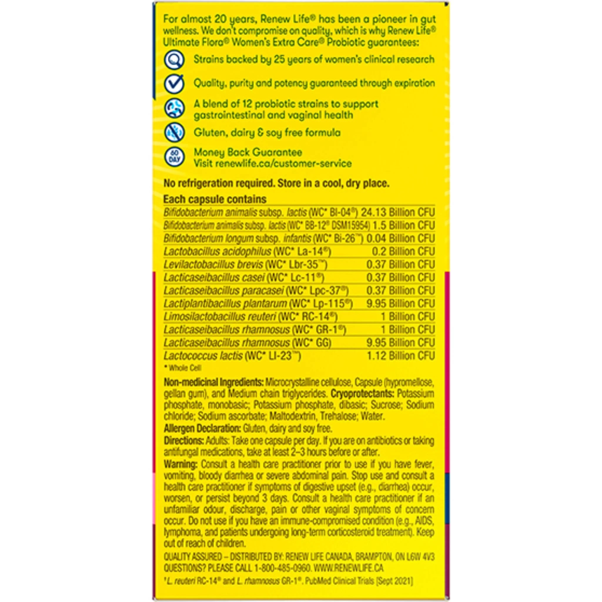 Renew Life Ultimate Flora Women's Extra 50 Billion 30 Vege-Caps