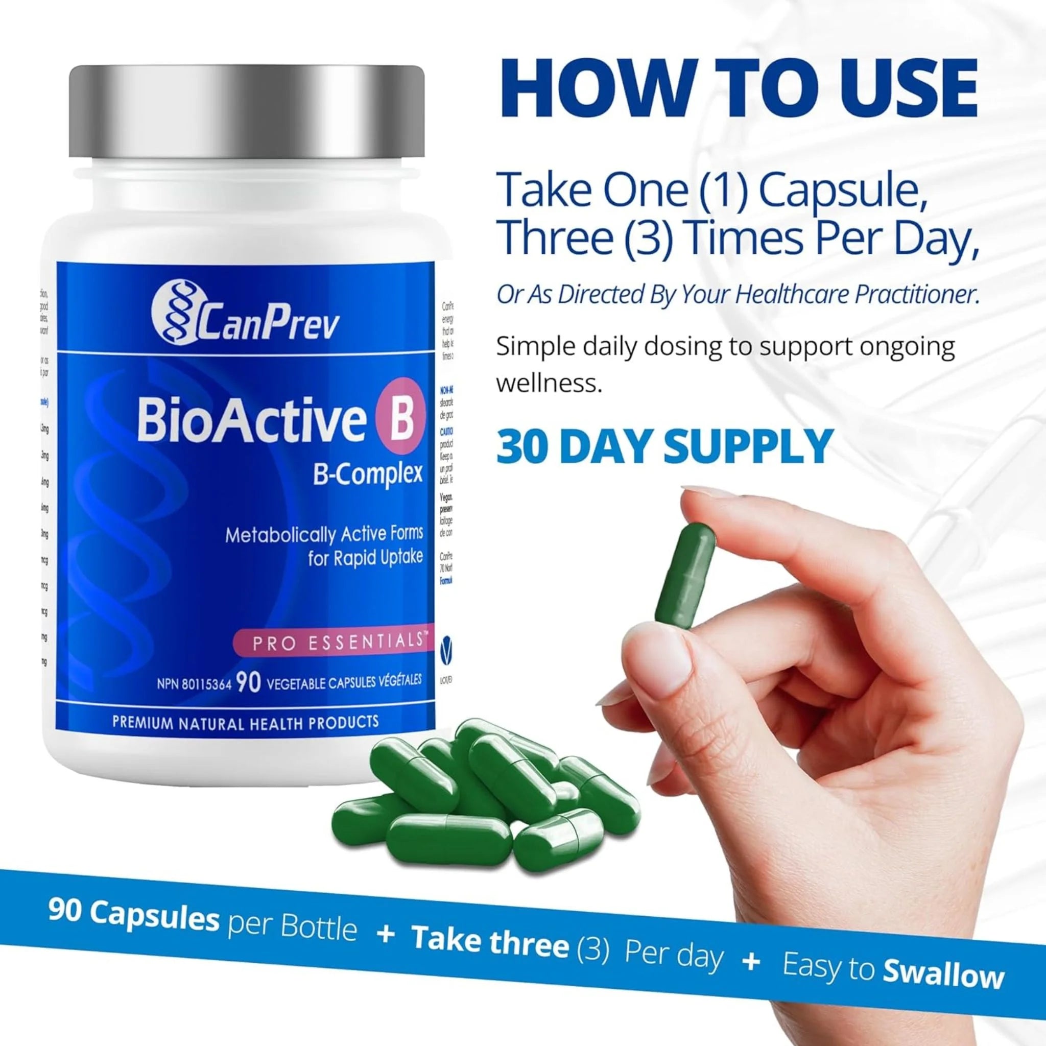 CanPrev BioActive B, 90 Vegan Capsules