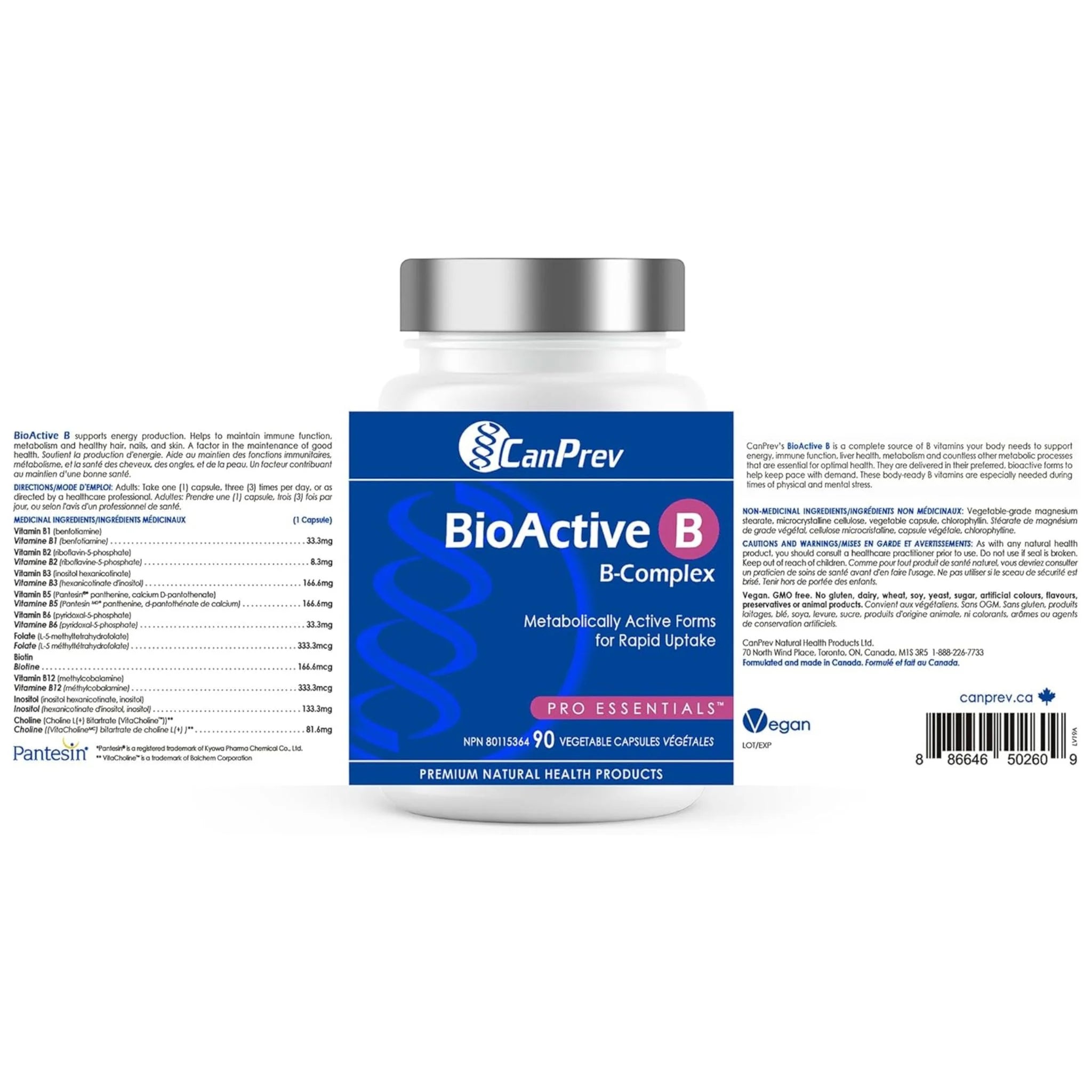CanPrev BioActive B, 90 Vegan Capsules