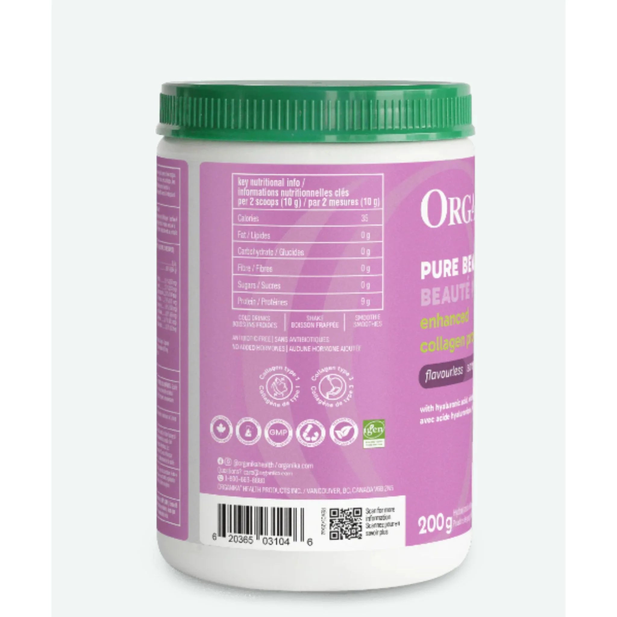 Organika Enhanced Collagen Pure Beauty 200g - Nature's Source Inc
