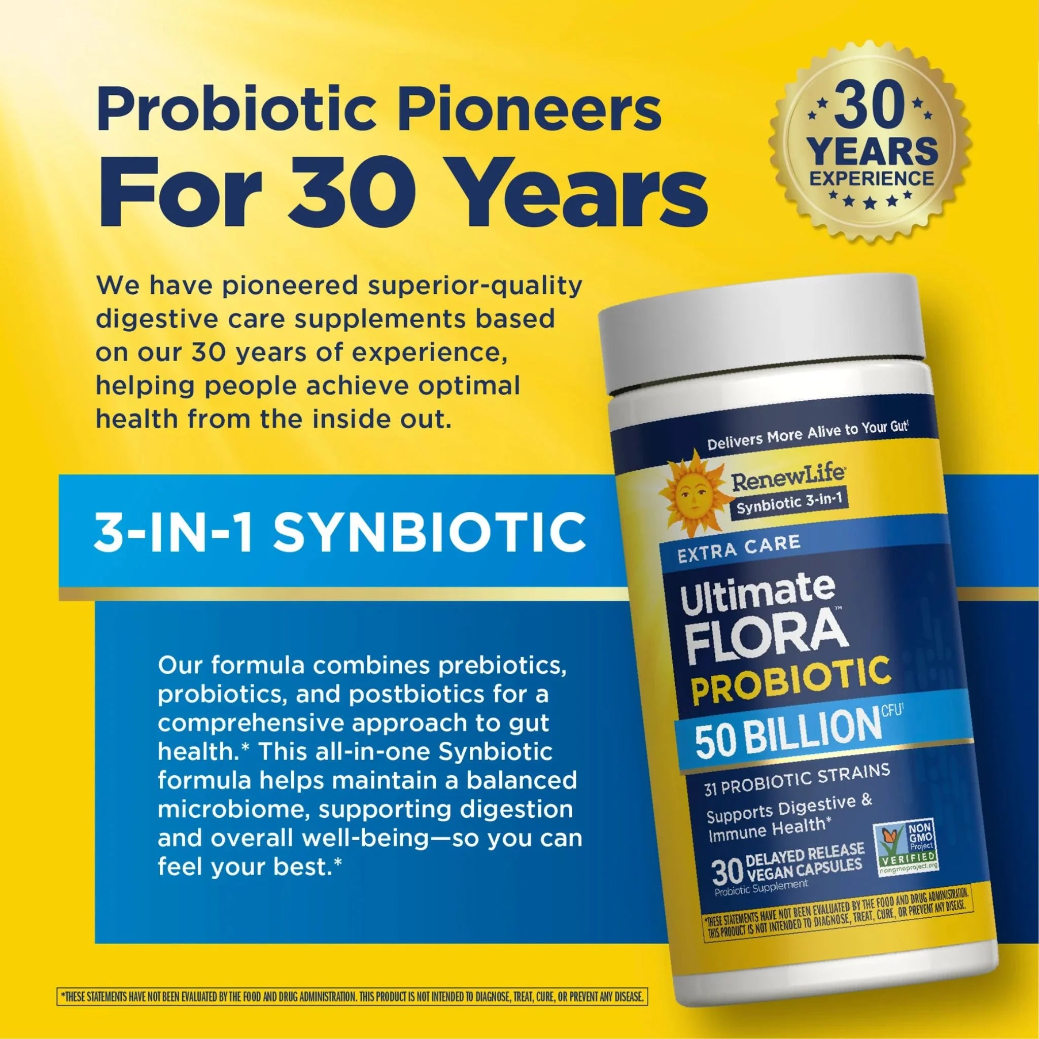 Renew Life Ultimate Flora Extra Care 50 Billion 30 Veg-Caps - Nature's Source Inc