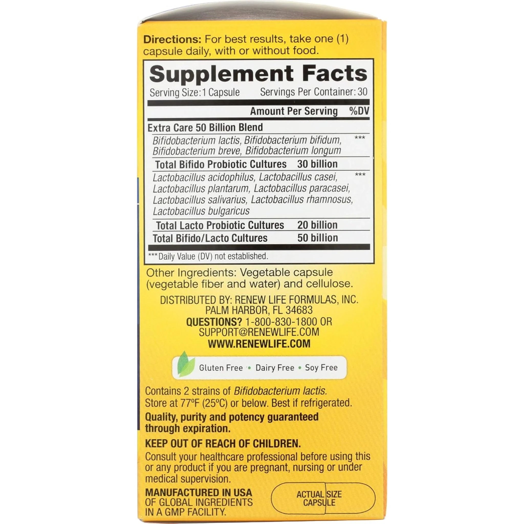 Renew Life Ultimate Flora Extra Care 50 Billion 30 Veg-Caps - Nature's Source Inc