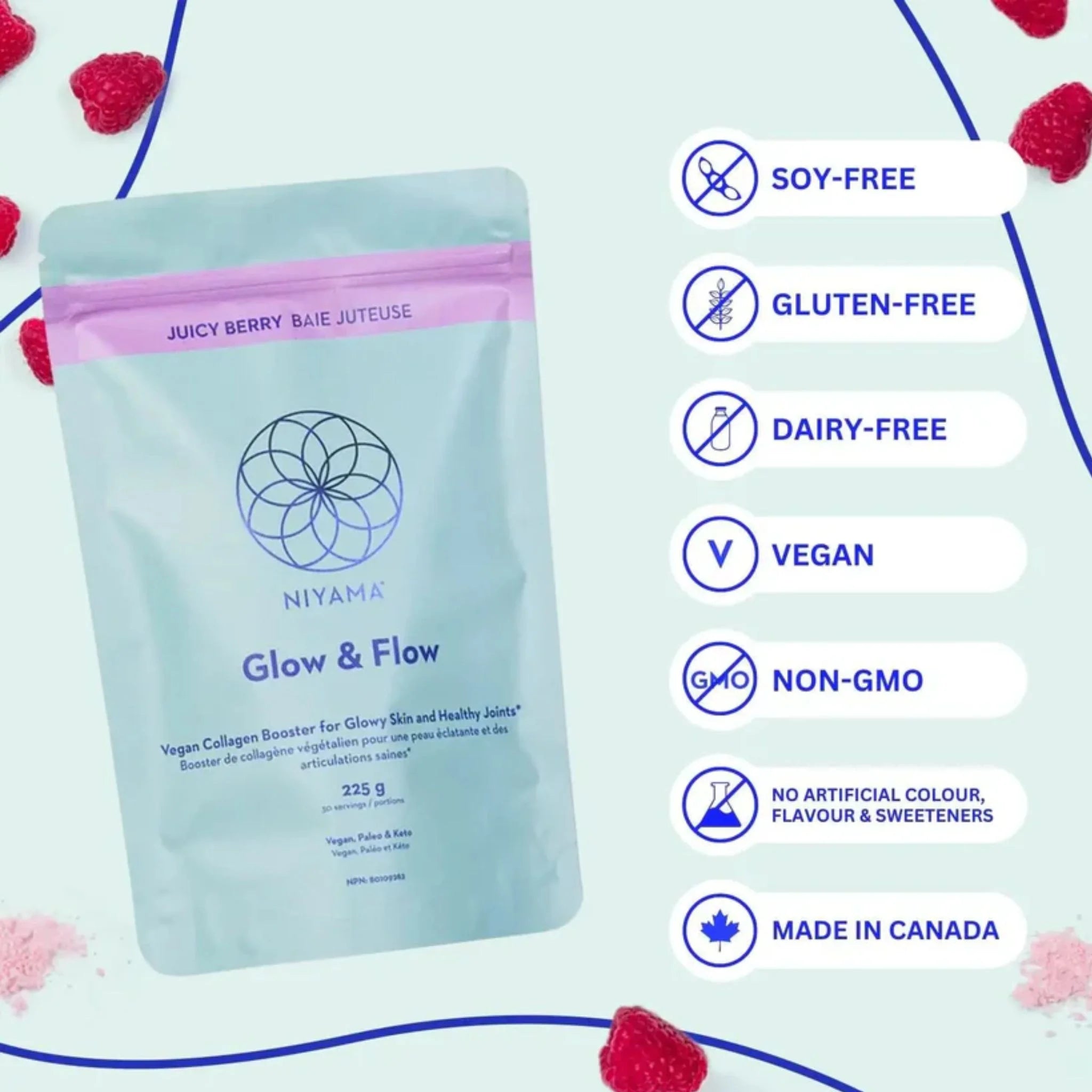 Niyama Glow & Flow Collagen Booster Berry 225g