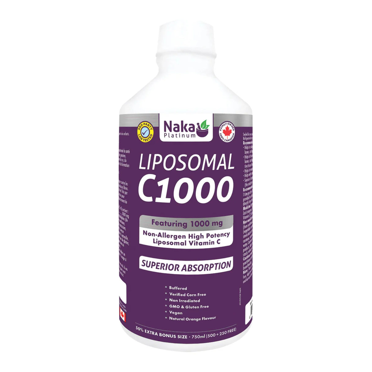 Naka Platinum Liposomal C1000 750ml - Nature's Source Inc