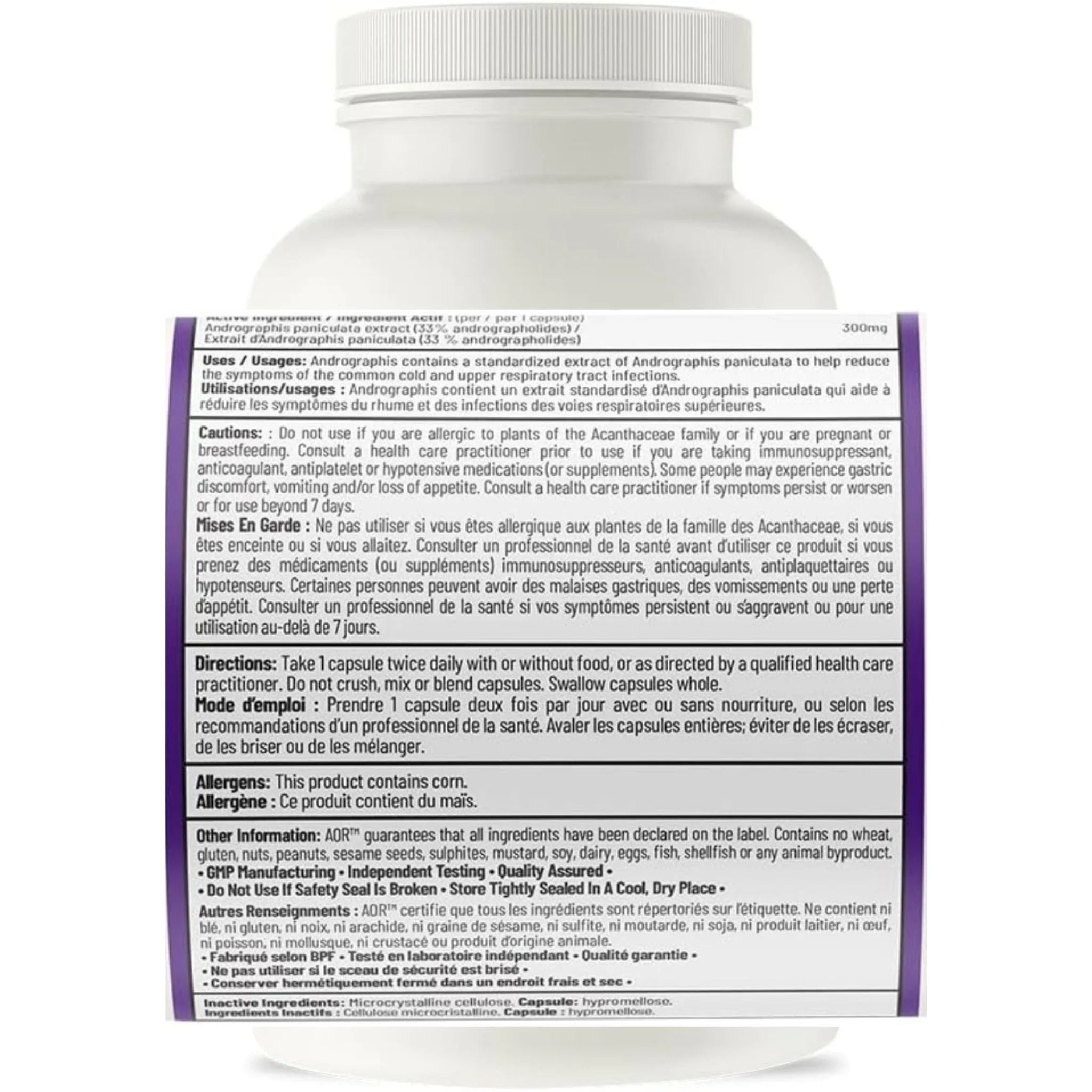 AOR Andrographis 300mg, 120 Capsules