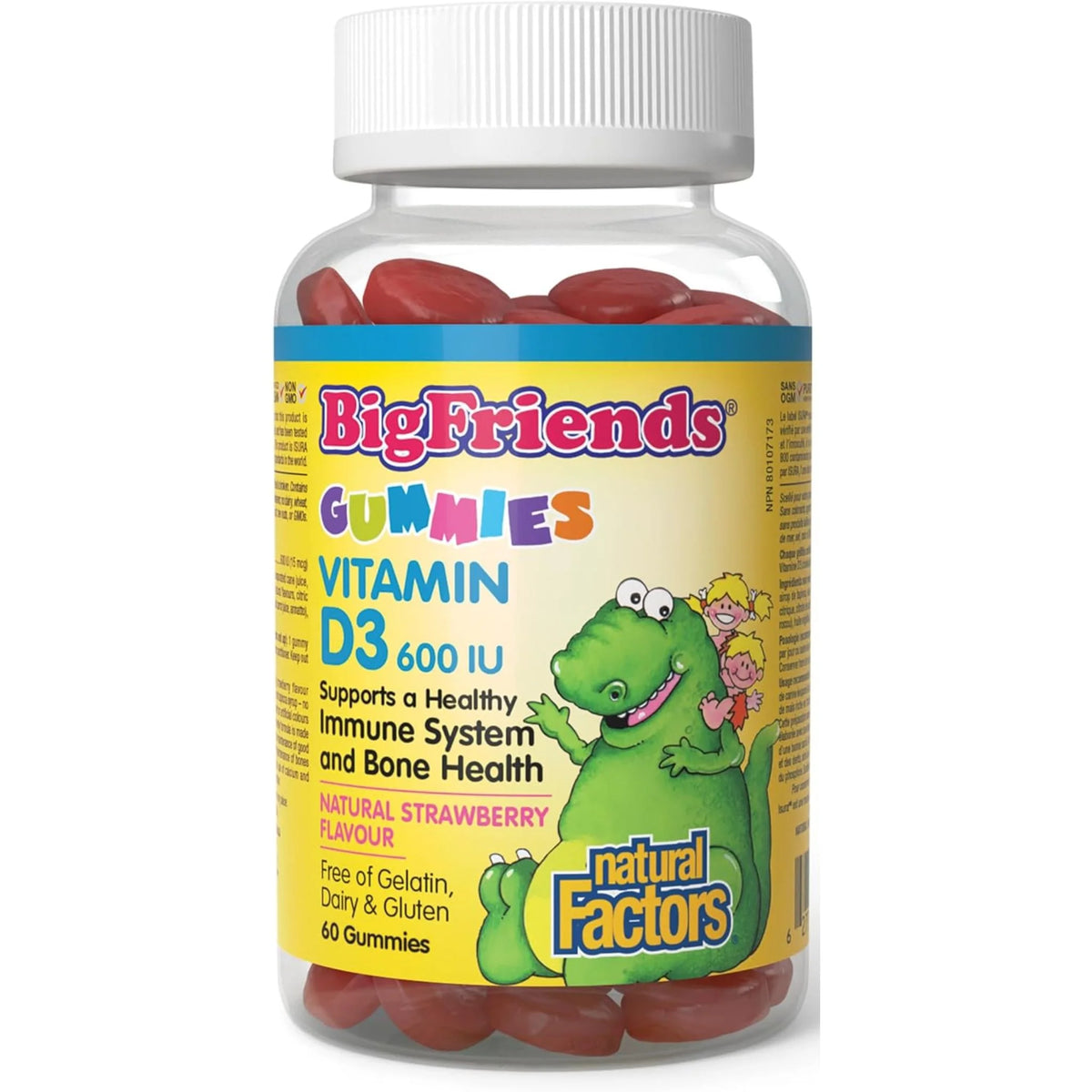 Big Friends Vitamin D 600iu Strawberry 60ct