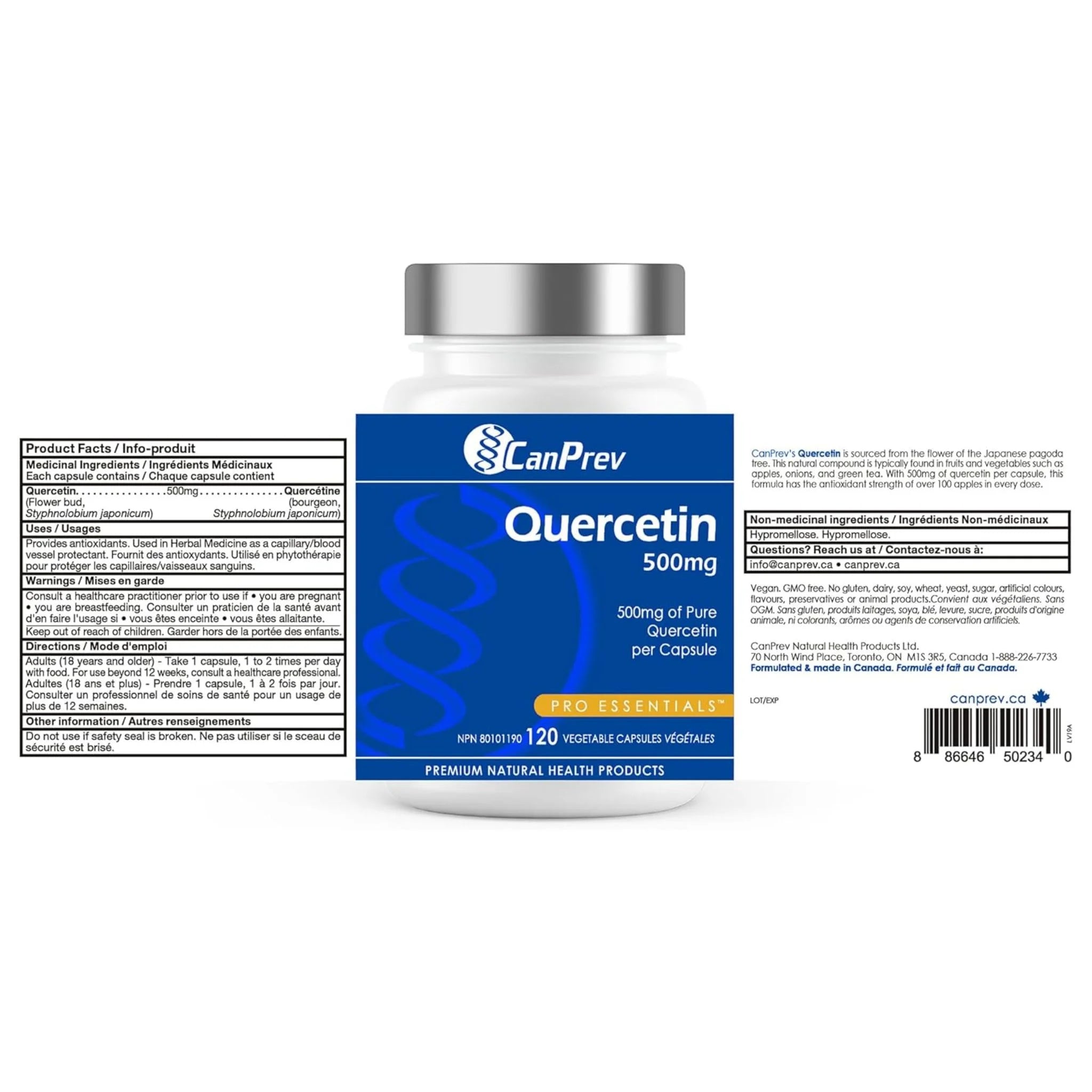 CanPrev Quercetin 500mg 120 capsules - Nature's Source Inc