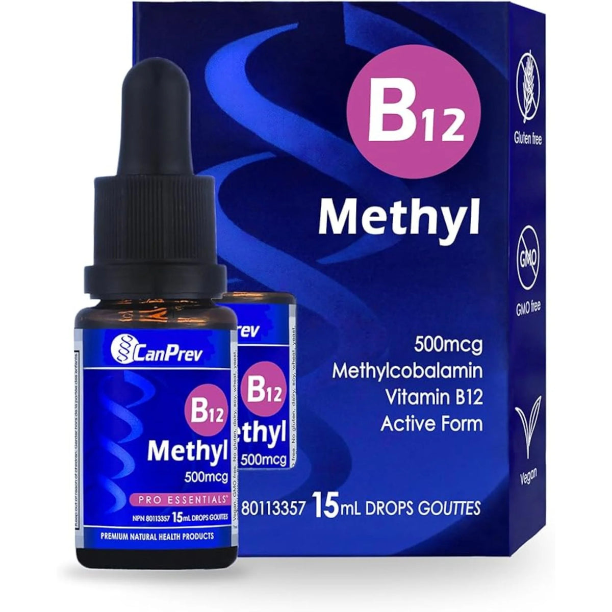 CanPrev B12 Methyl Drops 500mcg, 15ml