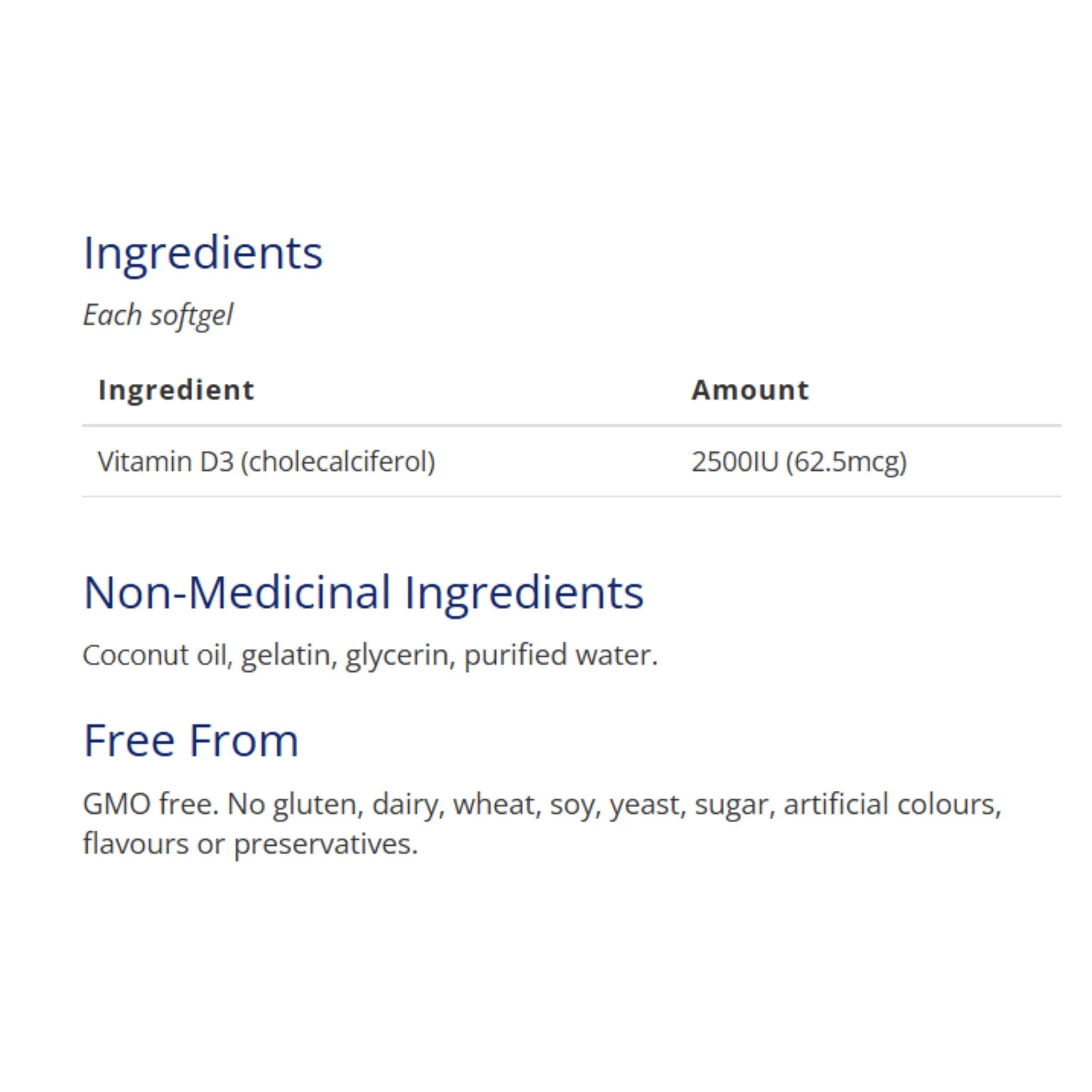 CanPrev Vitamin D3 2500 IU 240 Softgels - Nature's Source Inc