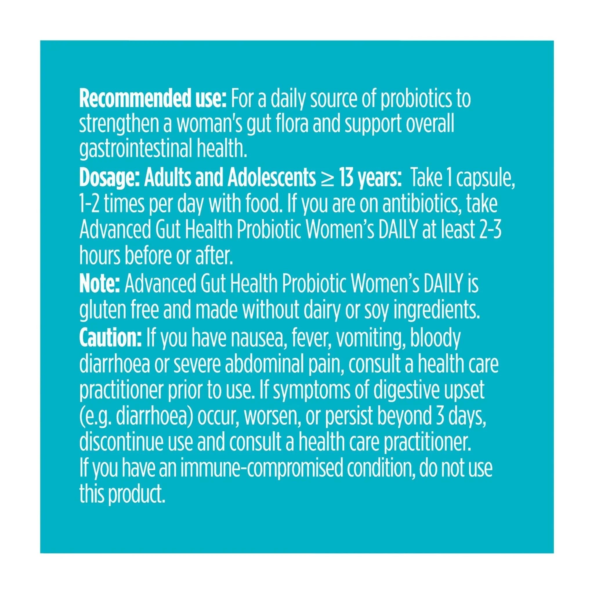 Genuine Health Advanced Gut Health Probiotic Women's Daily 50 Billion CFU 60 Capsules - Nature's Source Inc