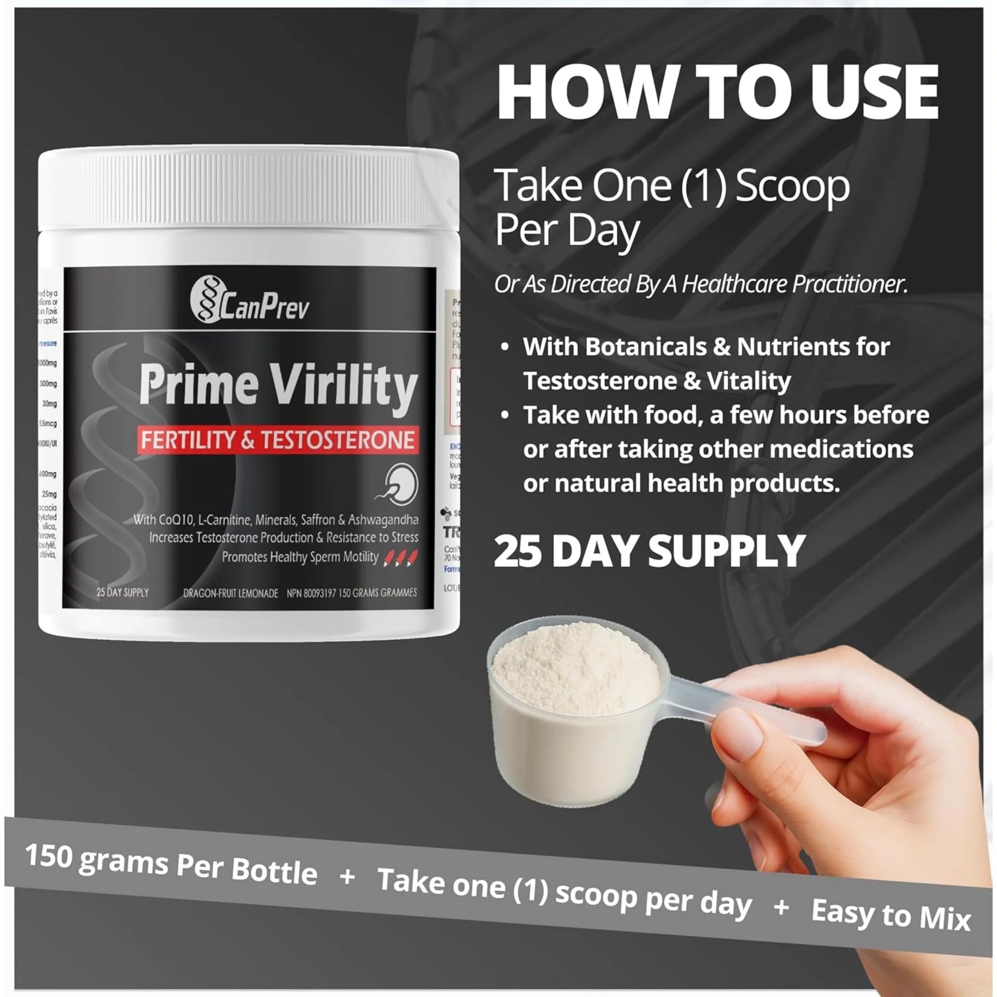 CanPrev Prime Virility Powder 150g - Nature's Source Inc