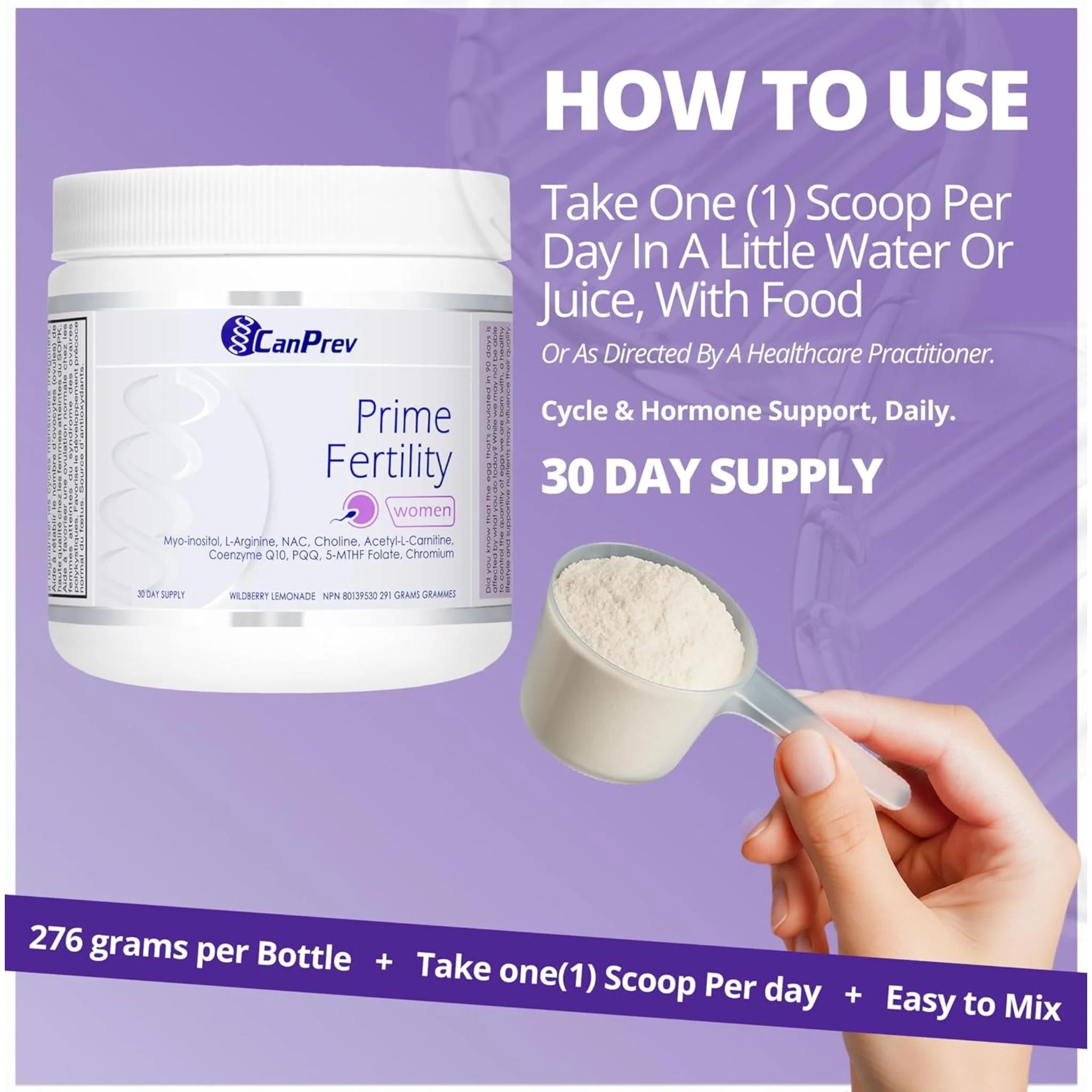 CanPrev Prime Fertility Powder 276g - Nature's Source Inc