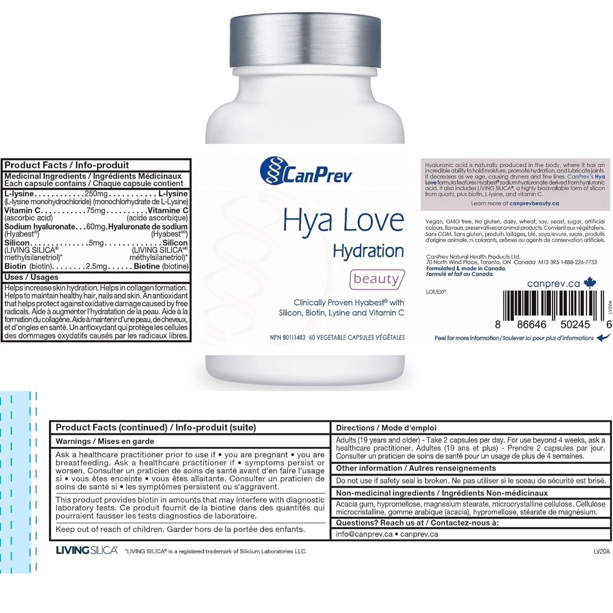 CanPrev Hya Love 60 Vegan Capsules