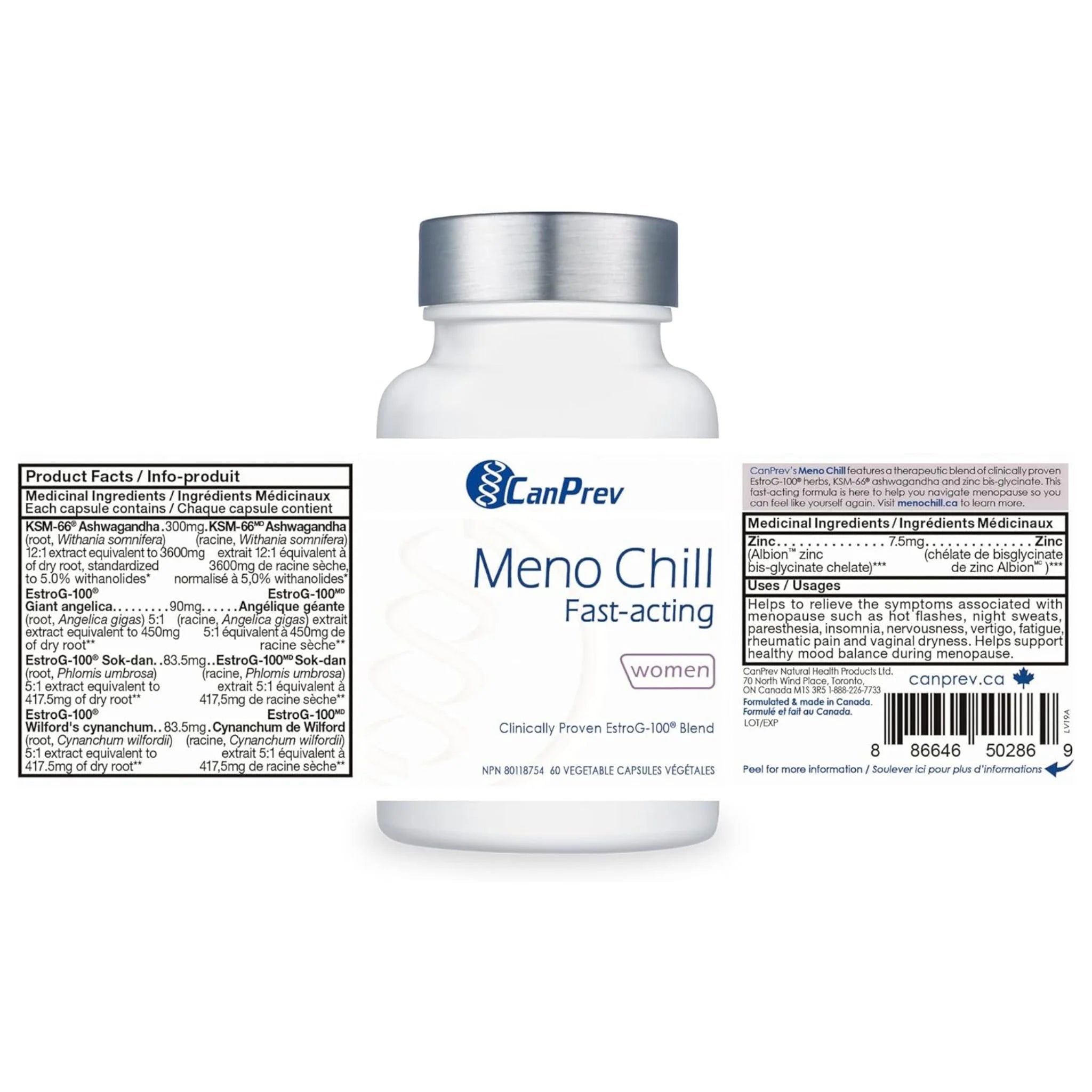Canprev Meno Chill 60 Vegan Capsules - Nature's Source Inc