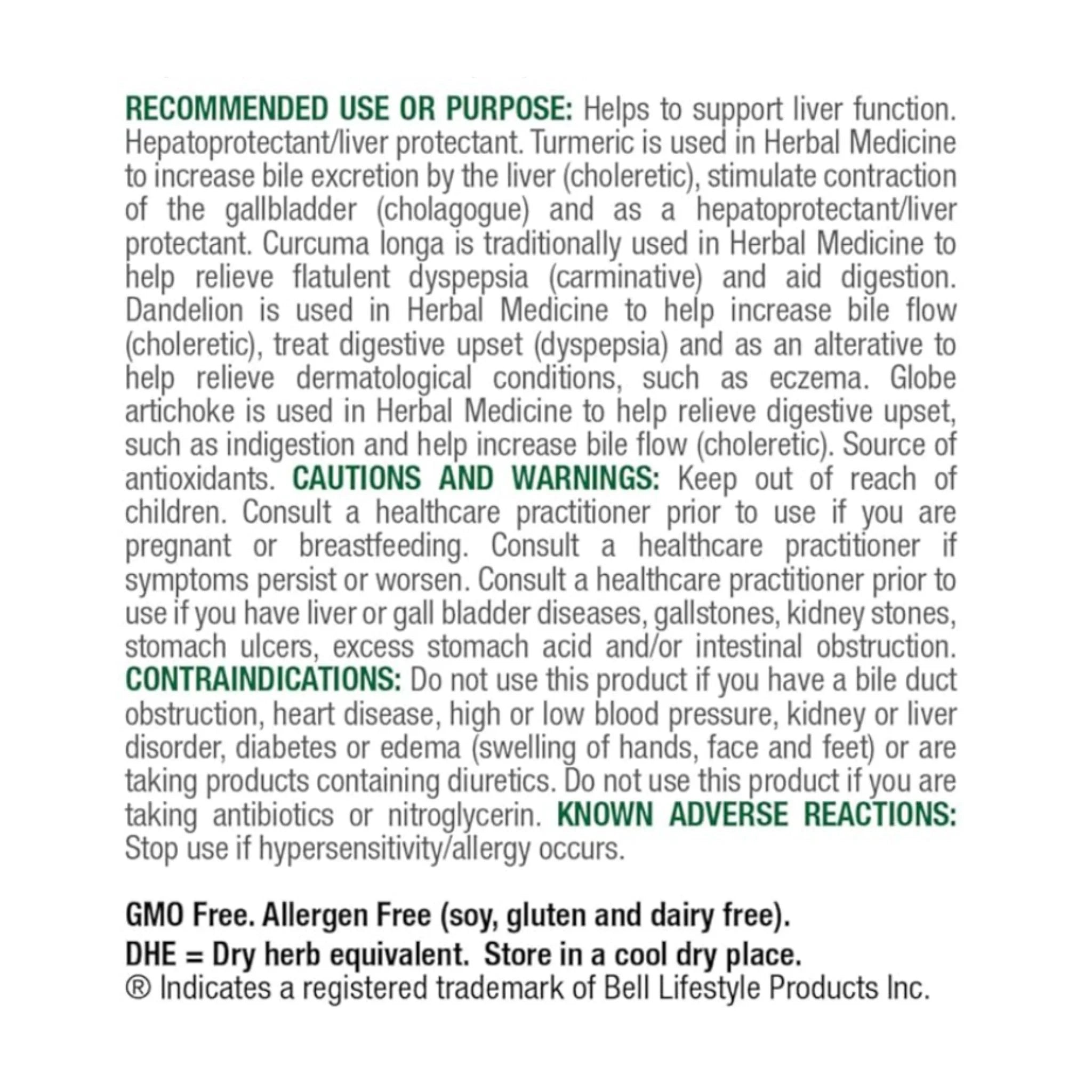 Bell Lifestyle Liver Support 60c