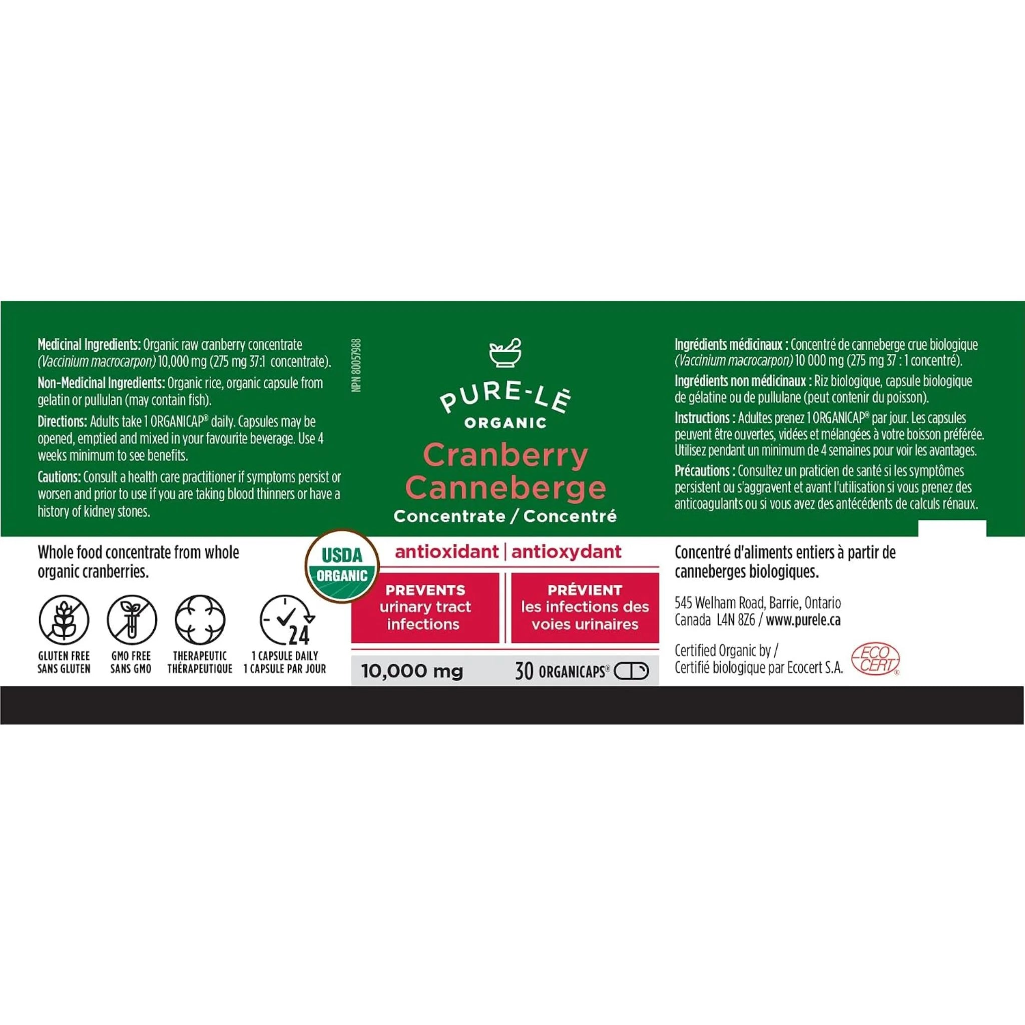 Pure-Le Organic Cranberry 30c