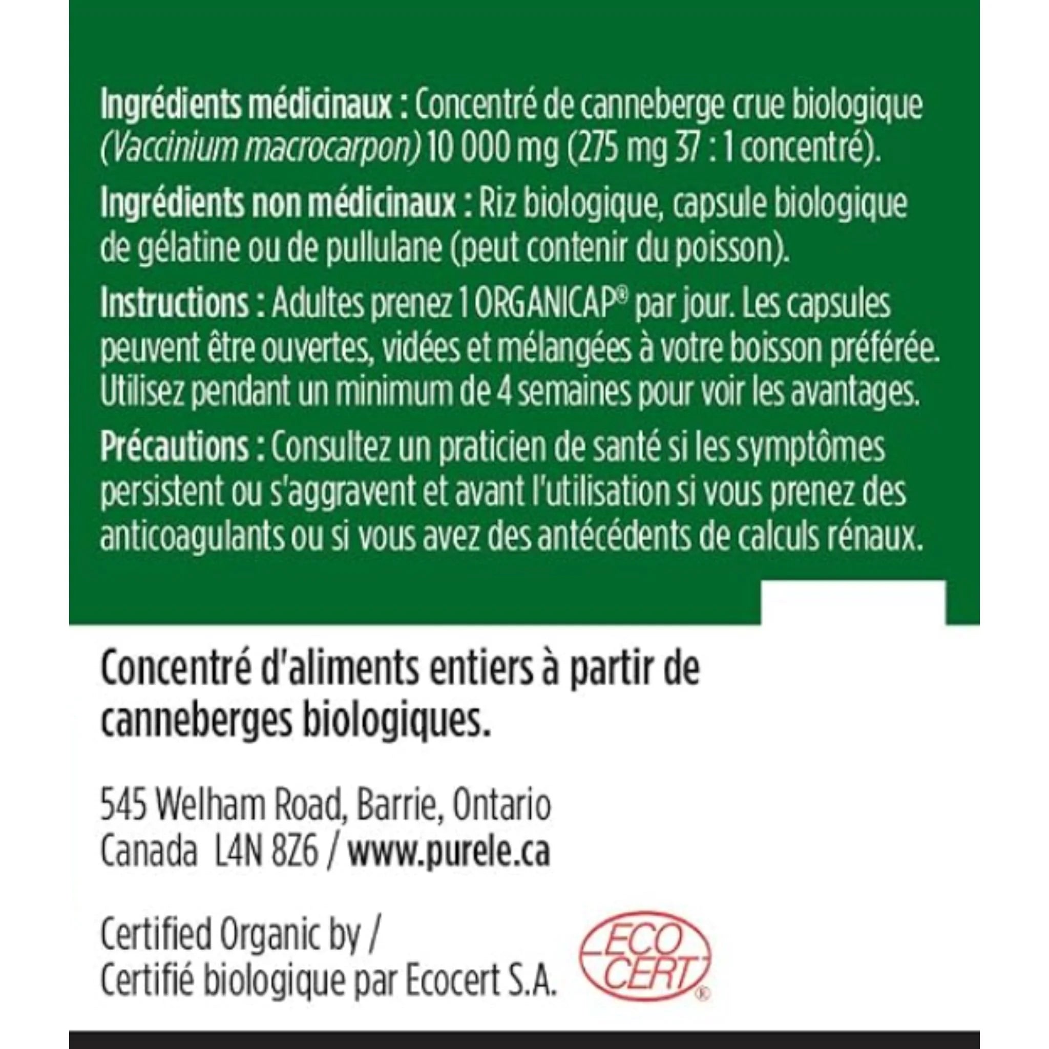 Pure-Le Organic Cranberry 30c