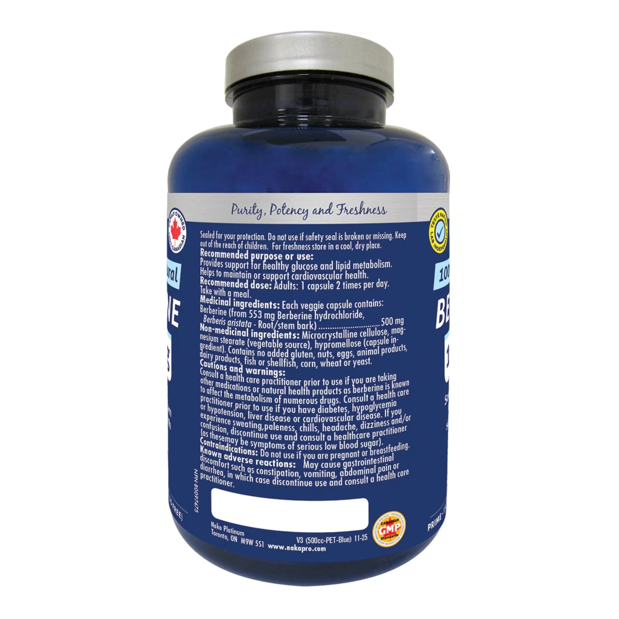 Naka Platinum Berberine 500mg 150 Veggie Capsules - Nature's Source Inc