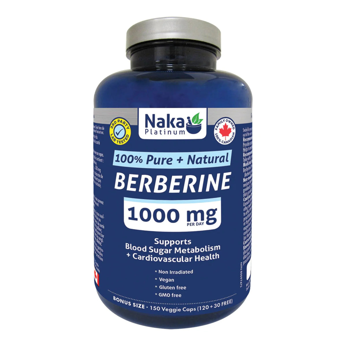 Naka Platinum Berberine 500mg 150 Veggie Capsules - Nature's Source Inc