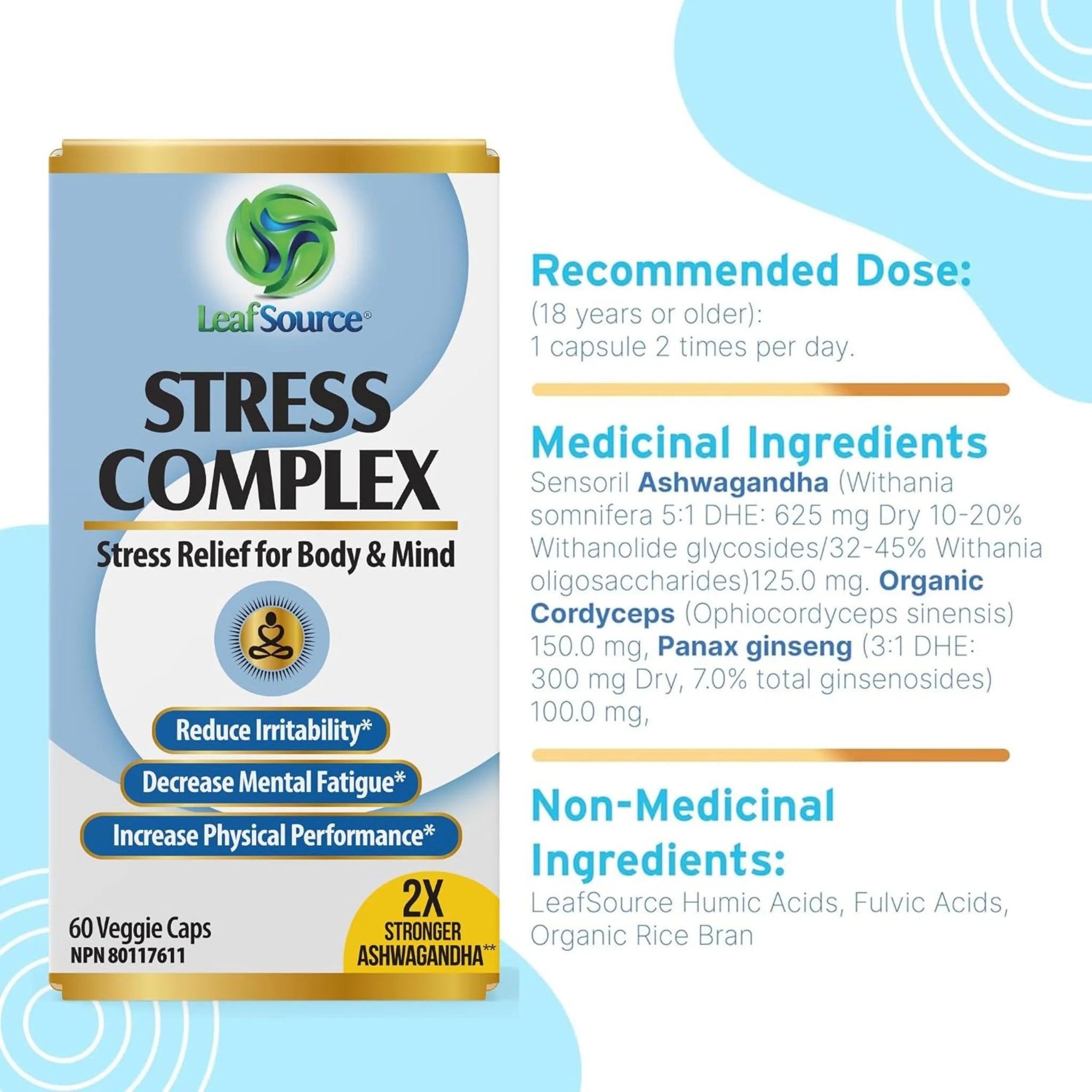LeafSource Stress Complex 60 Capsules